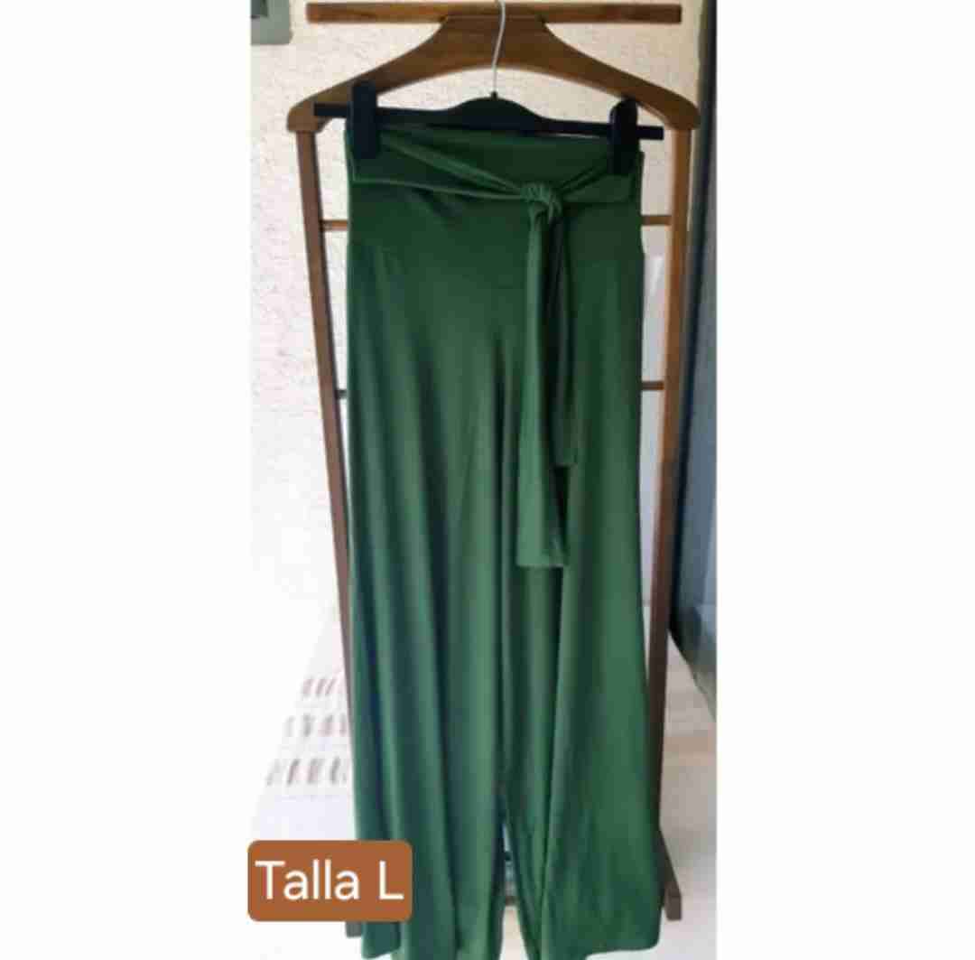 Pantalones verdes con lazo PALAZZO