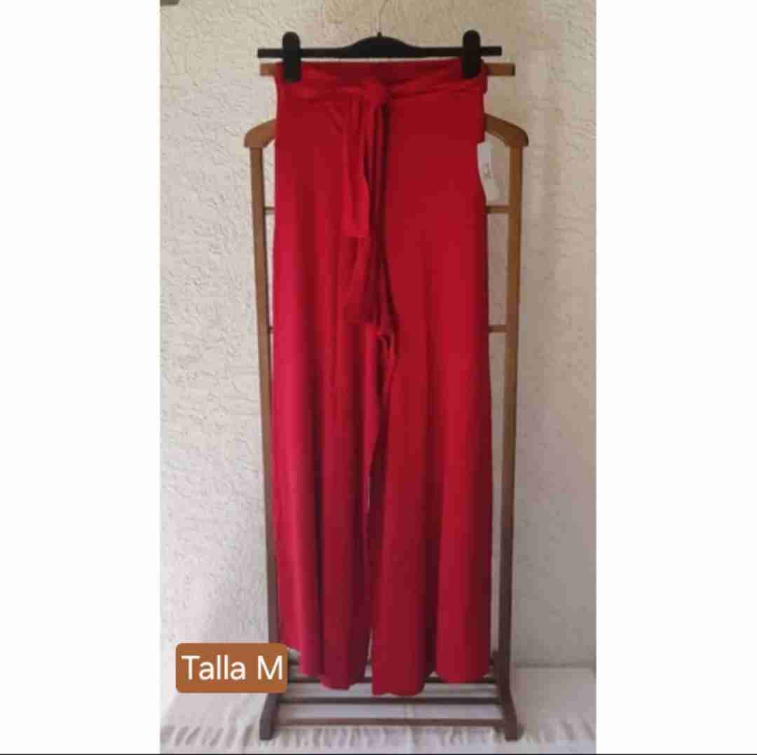 Pantalones rojos tiro alto PALAZZO