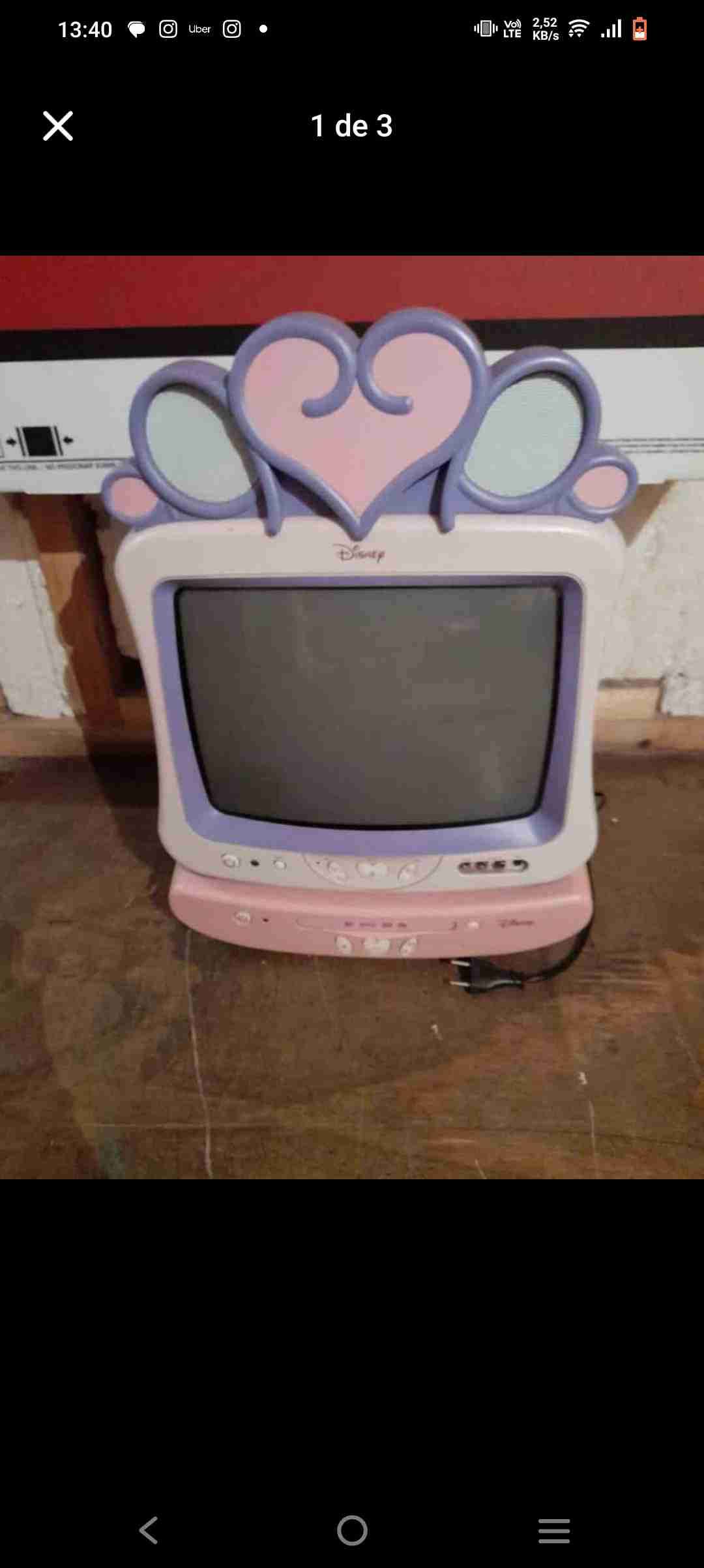 Televisor retro Disney rosado