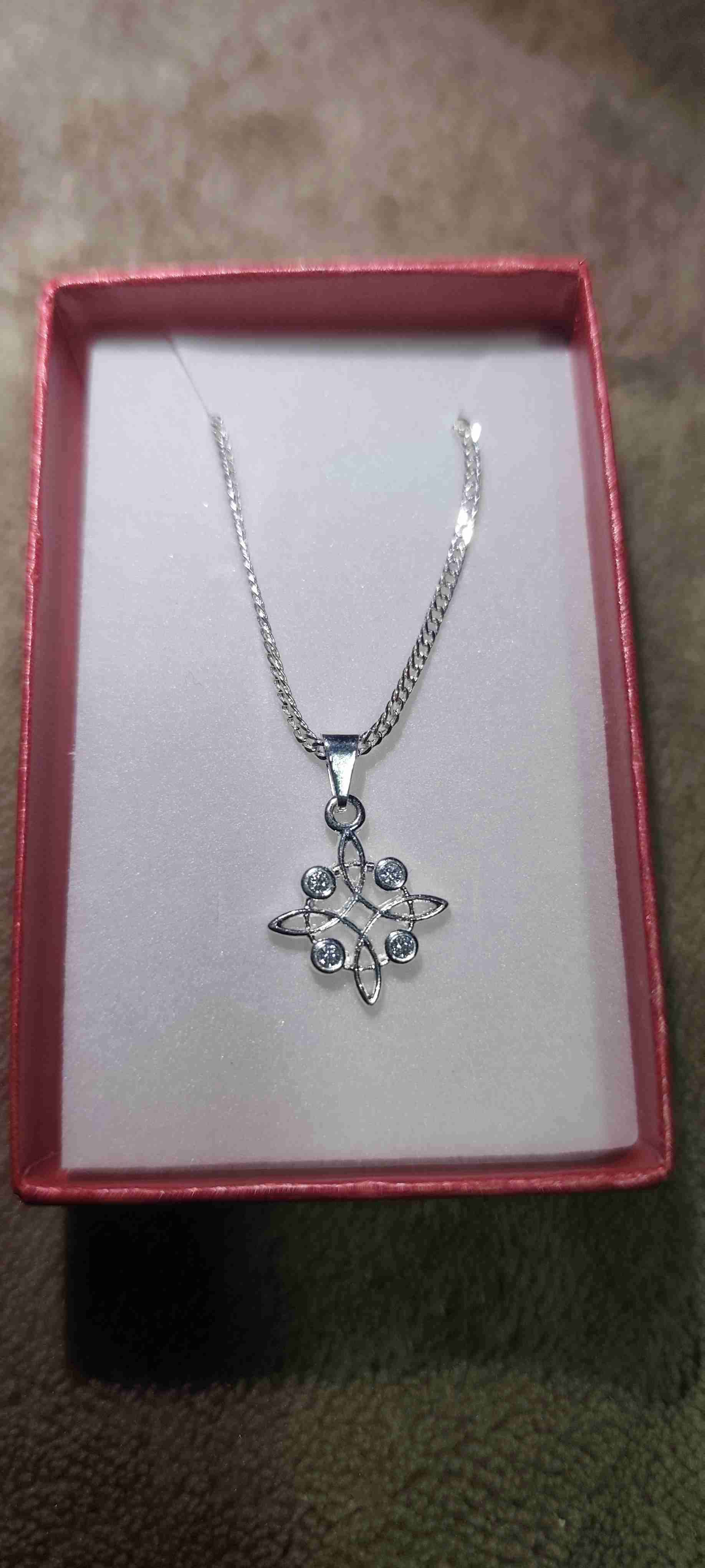 Collar de plata con corazón rojo - miniatura 2