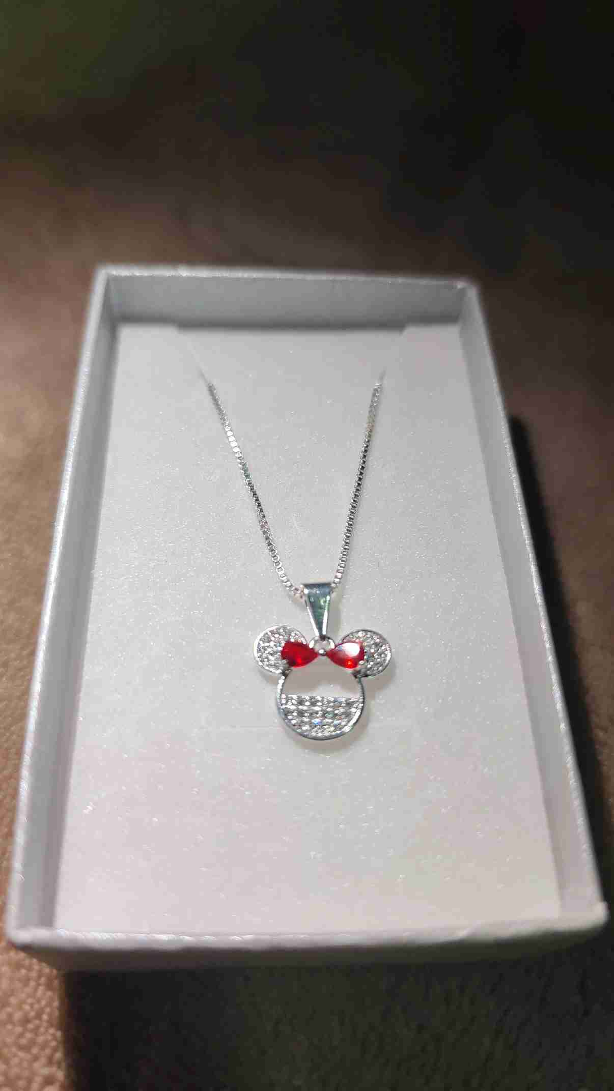 Collar de plata con corazón rojo - miniatura 3