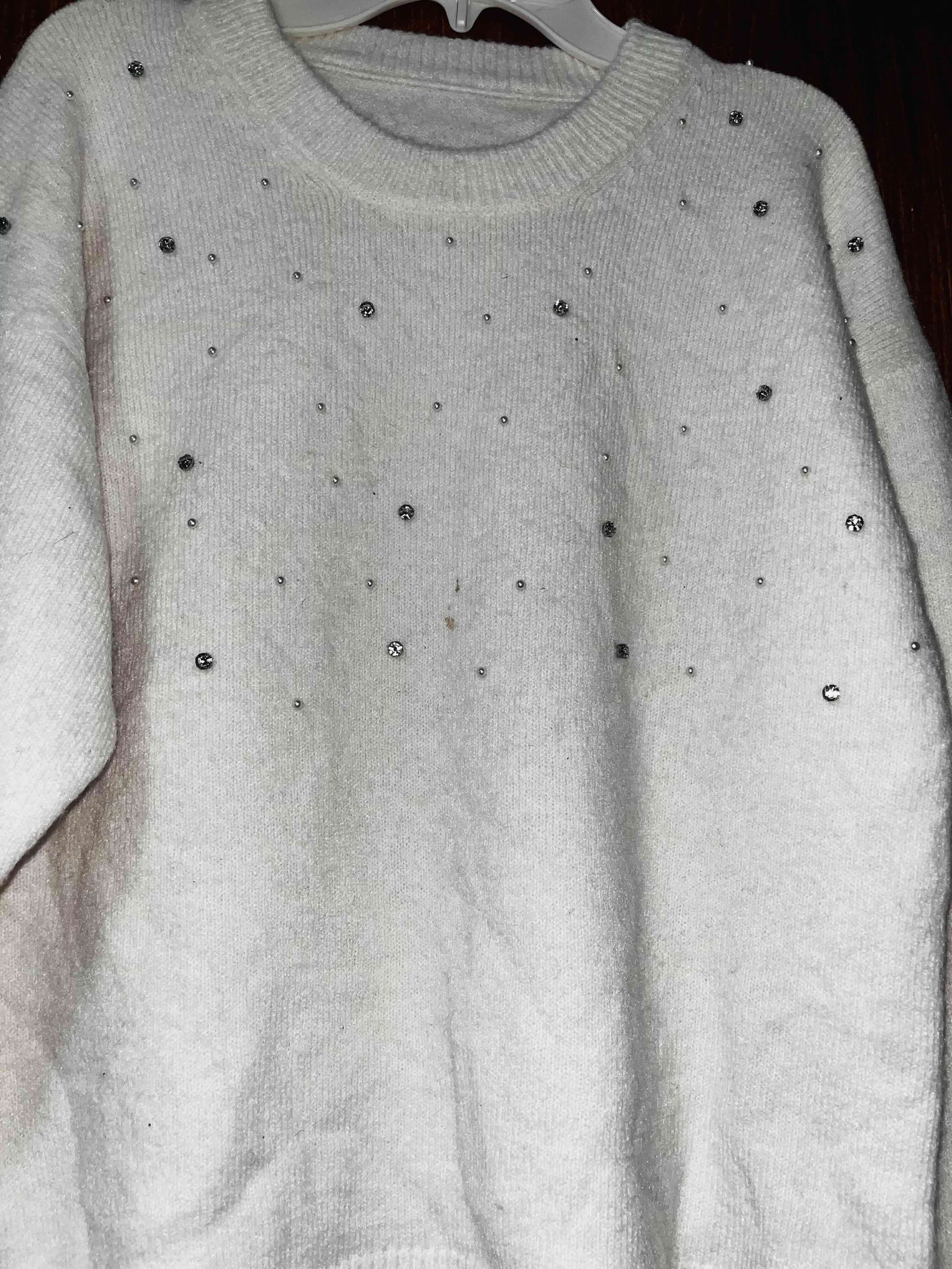 Suéter blanco de lana trenzada - miniatura 3
