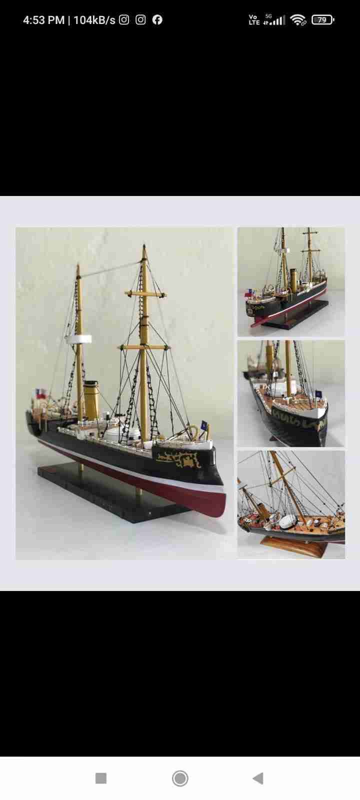 Modelo de barco a vela decorativo chilenos - miniatura 2