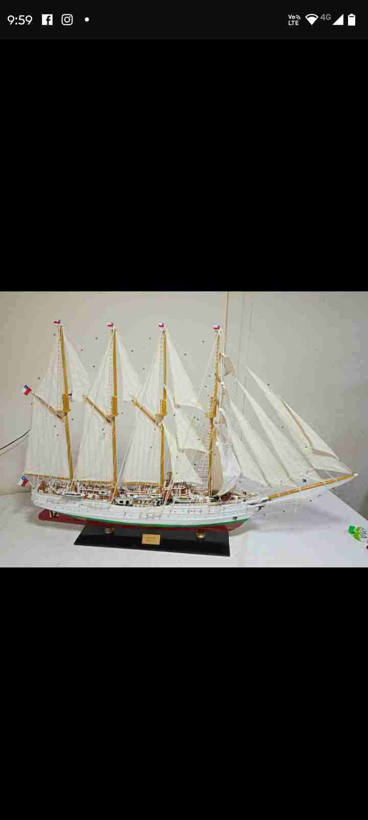 Modelo de barco a vela decorativo chilenos - miniatura 3