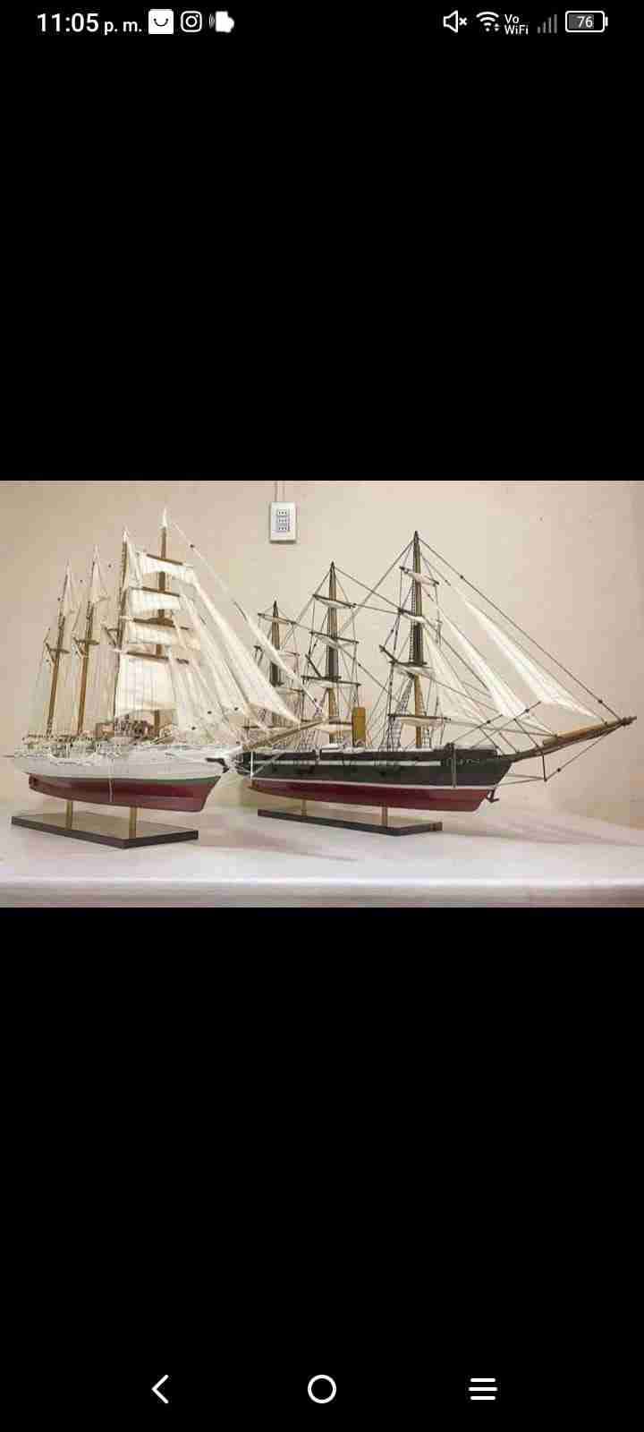 Modelo de barco a vela decorativo chilenos - miniatura 5