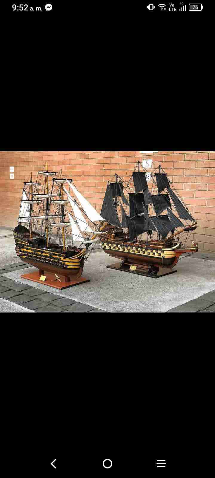 Modelo de barco a vela decorativo chilenos - miniatura 6