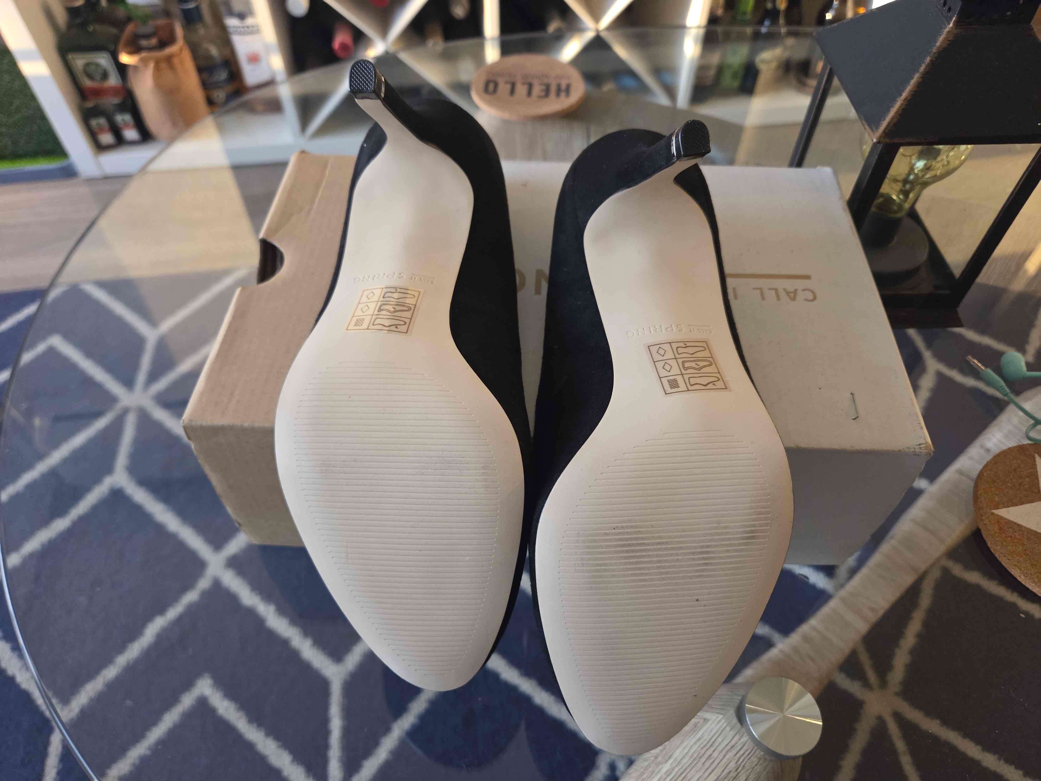 Zapatos negros gamuzados de taco alto - miniatura 5