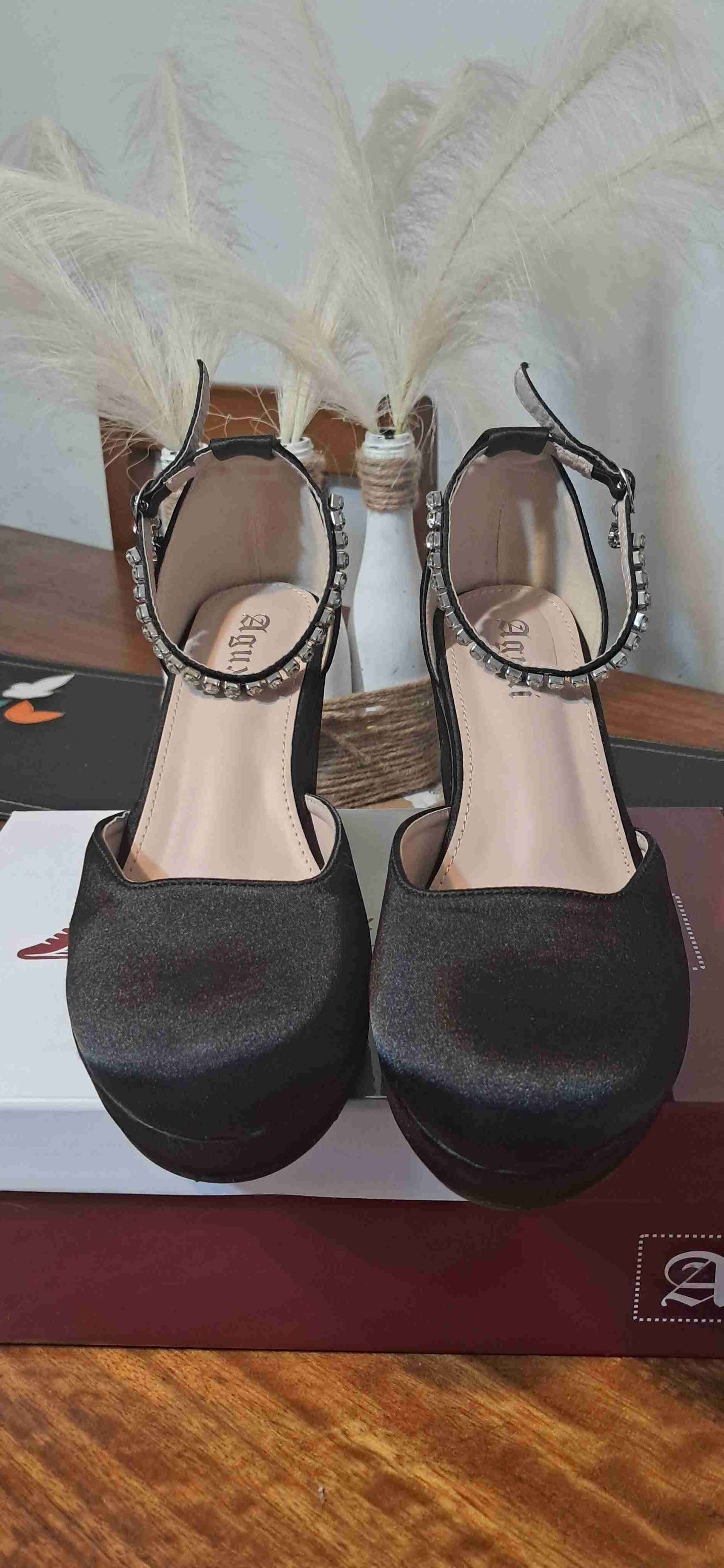 Tacones negros con brillantes - miniatura 1