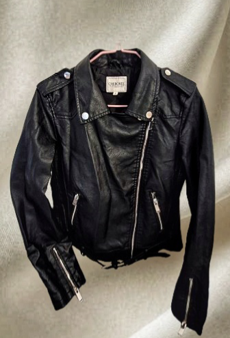 Chaqueta de eco cuero negra mujer - miniatura 1