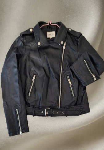 Chaqueta de eco cuero negra mujer - miniatura 2