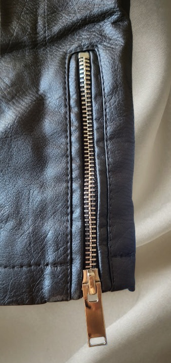 Chaqueta de eco cuero negra mujer - miniatura 4