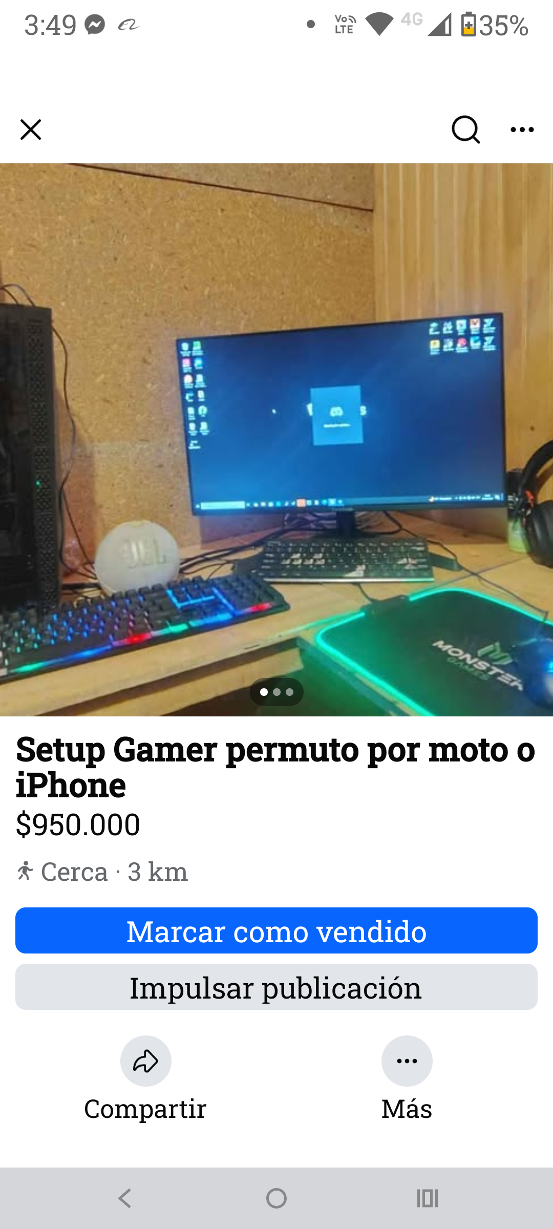 Set de PC gamer con accesorios - miniatura 3