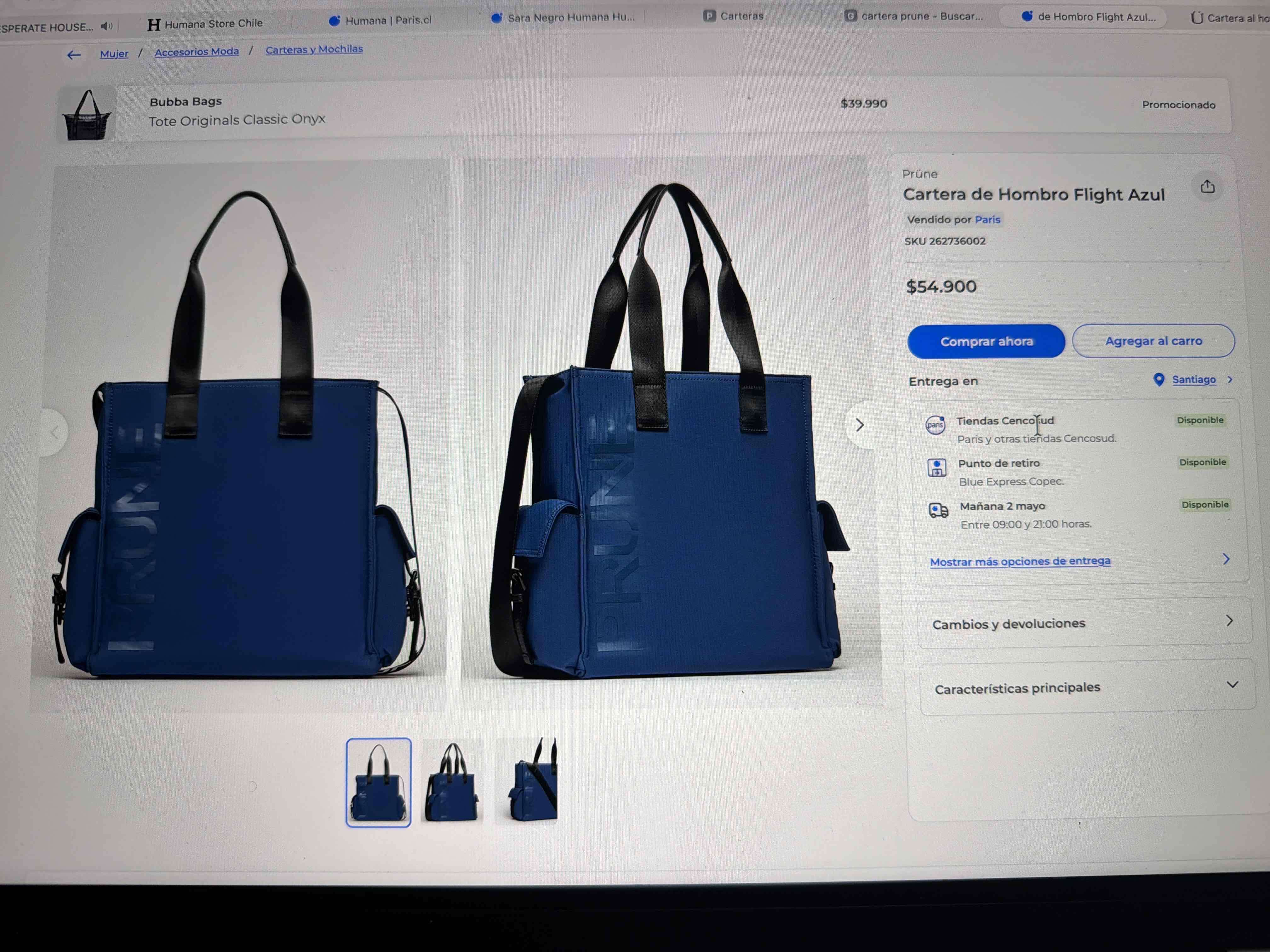 Bolso negro con asas - miniatura 6