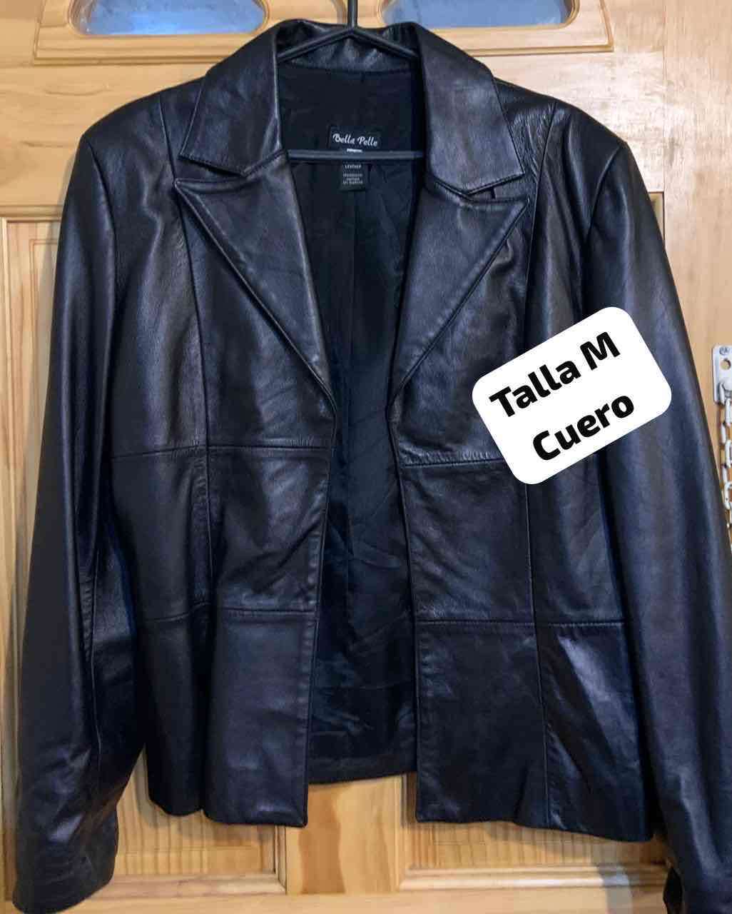 Chaqueta de cuero negra talla M