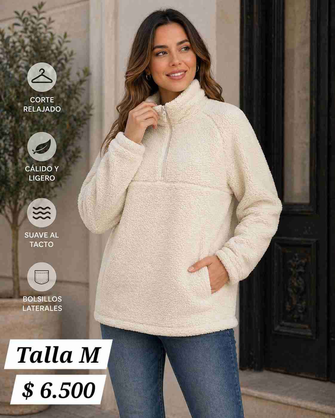 Polerón beige suave