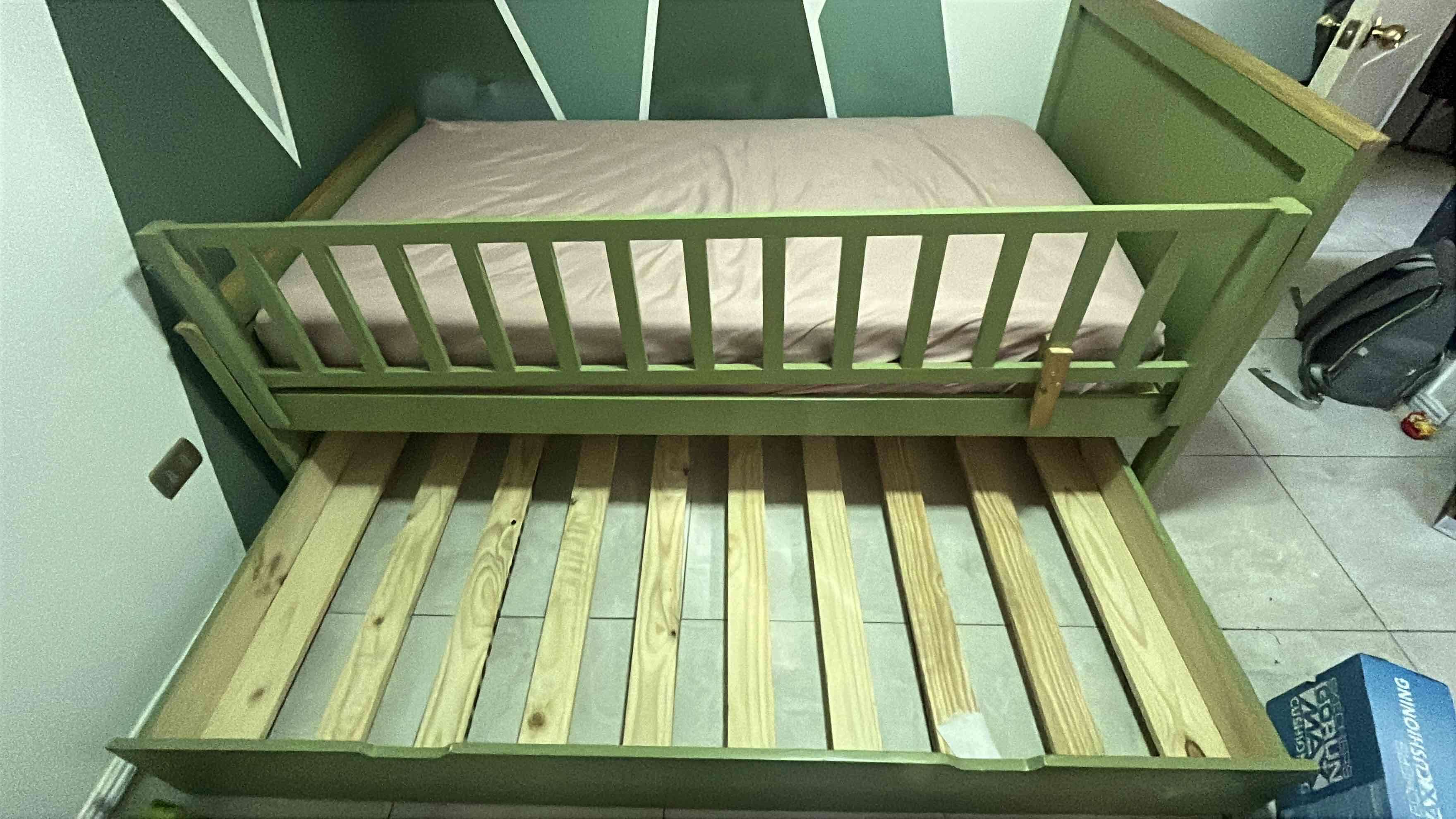 Cama nido plaza y media con baranda y colchón - miniatura 3