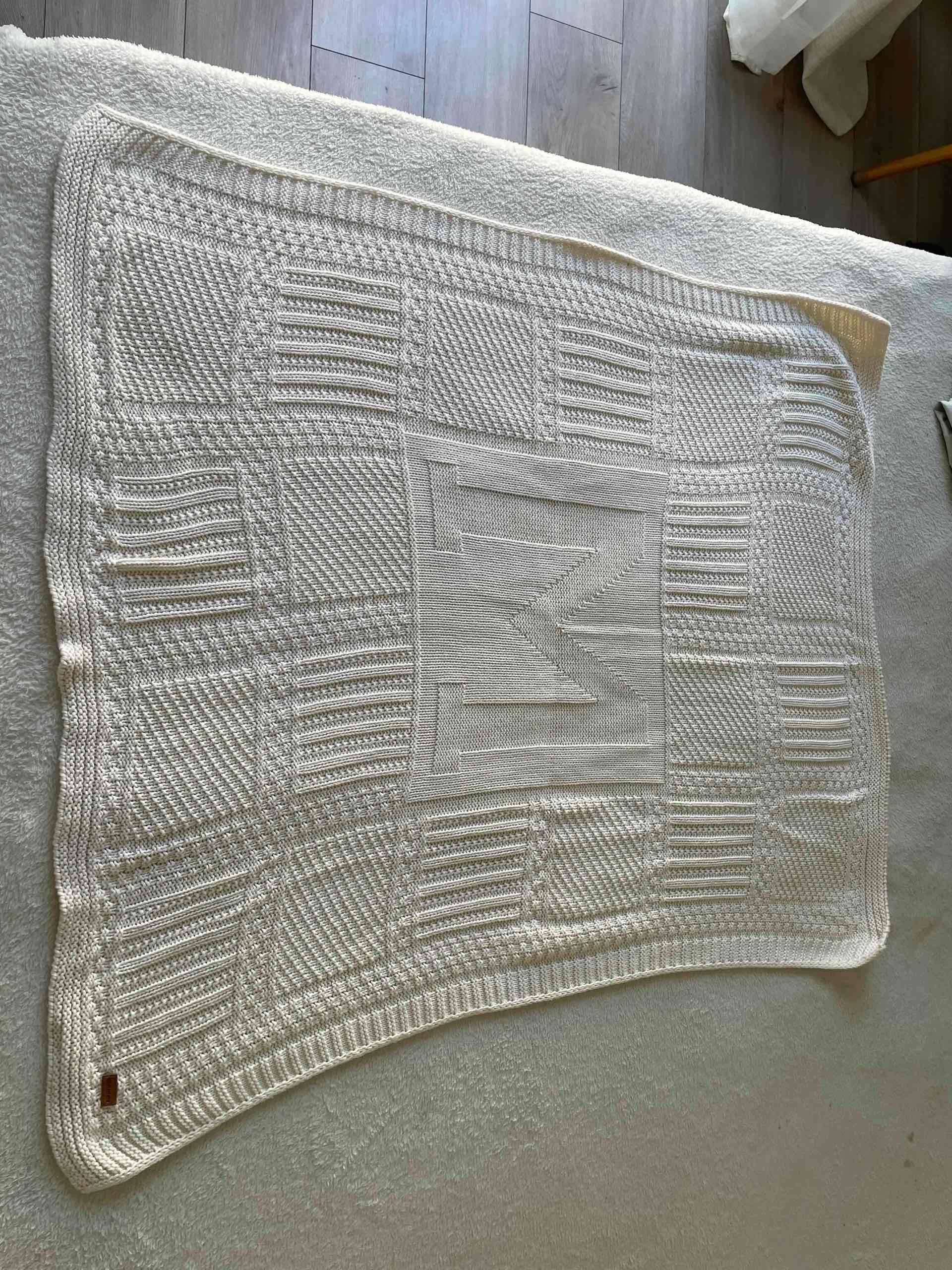 Manta de bebé tejida beige mimo & co - miniatura 2