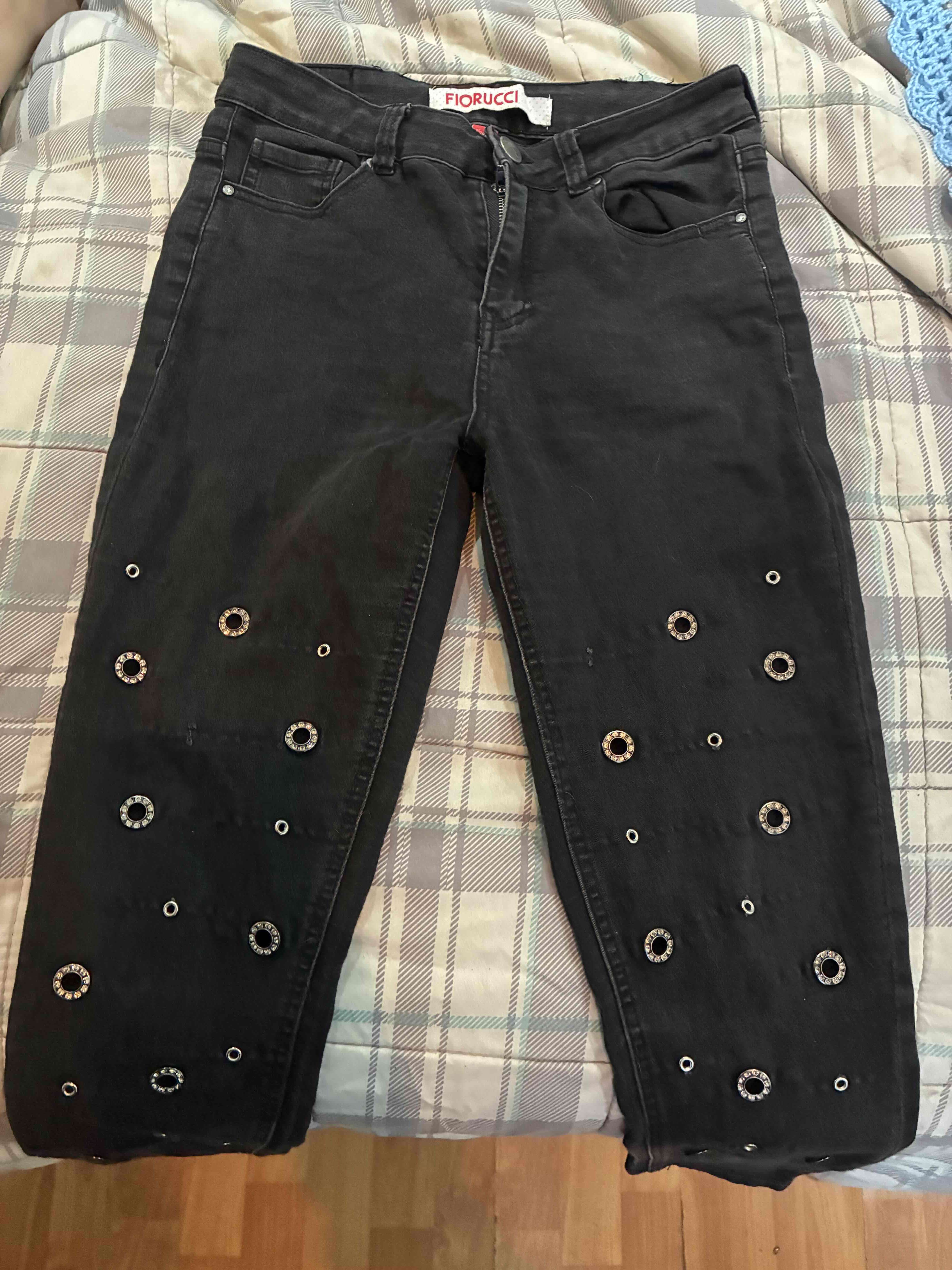 Jeans negros con apliques Fiorucci