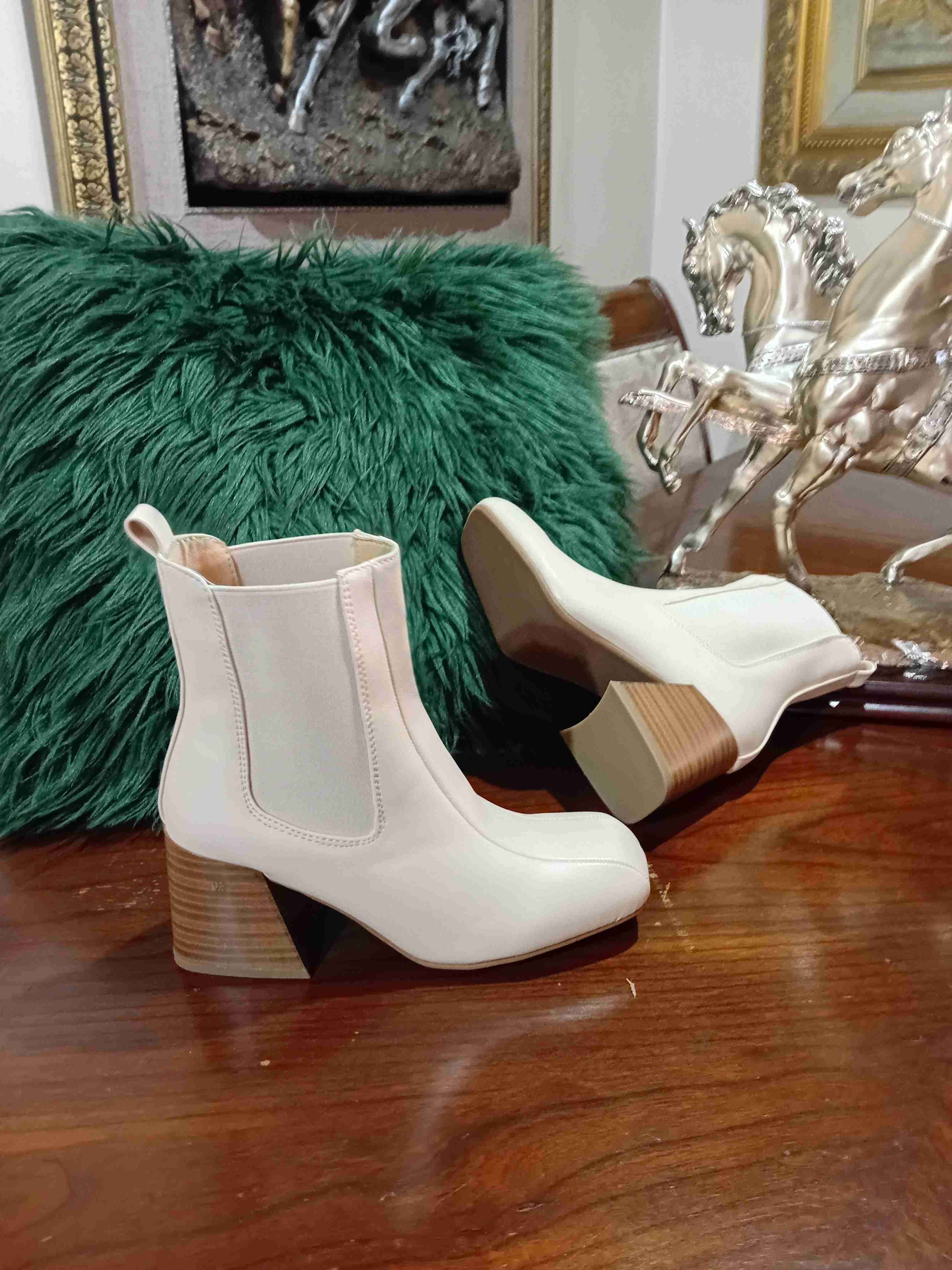 Botines blancos sintético - miniatura 2