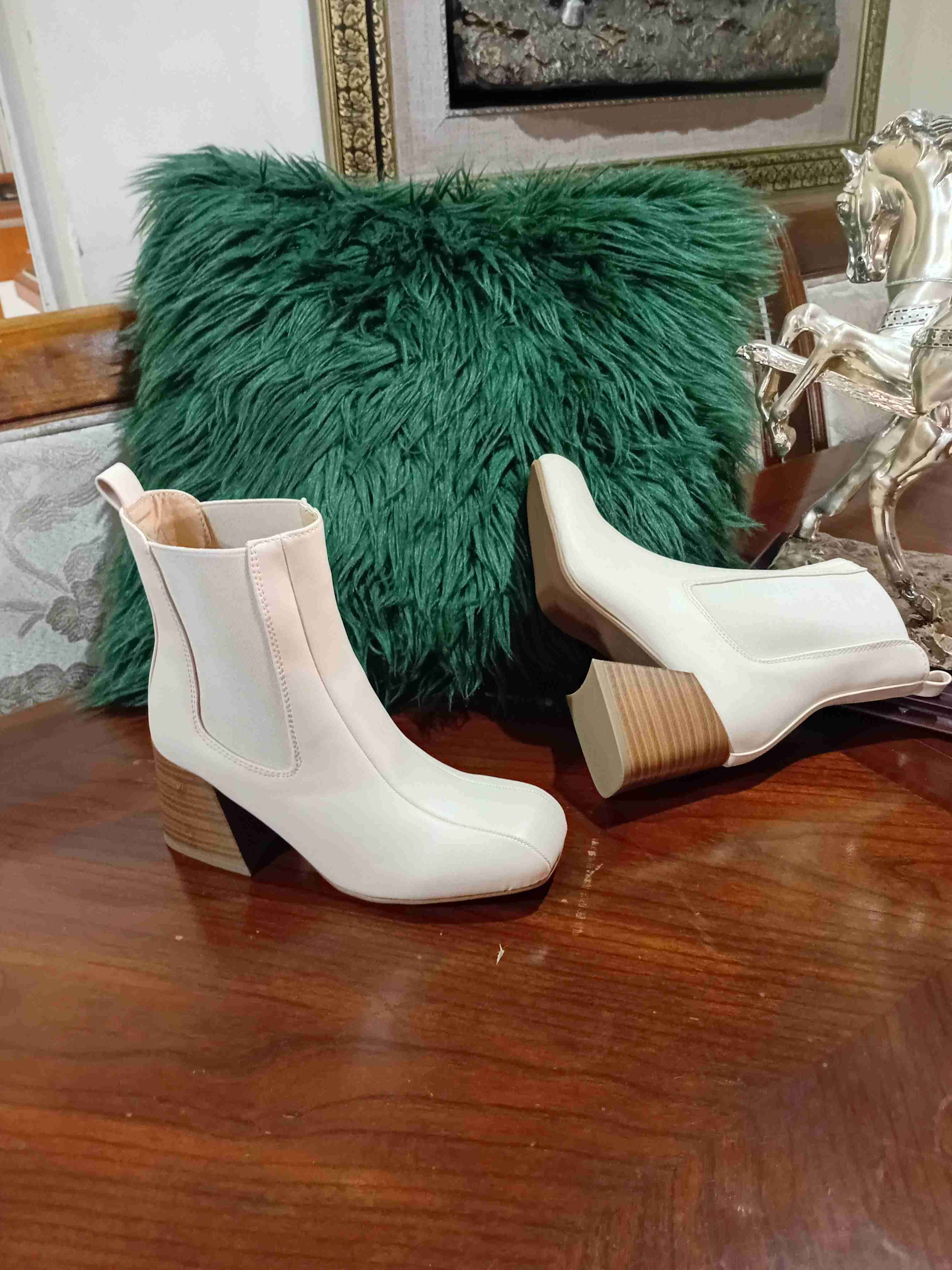 Botines blancos sintético - miniatura 3