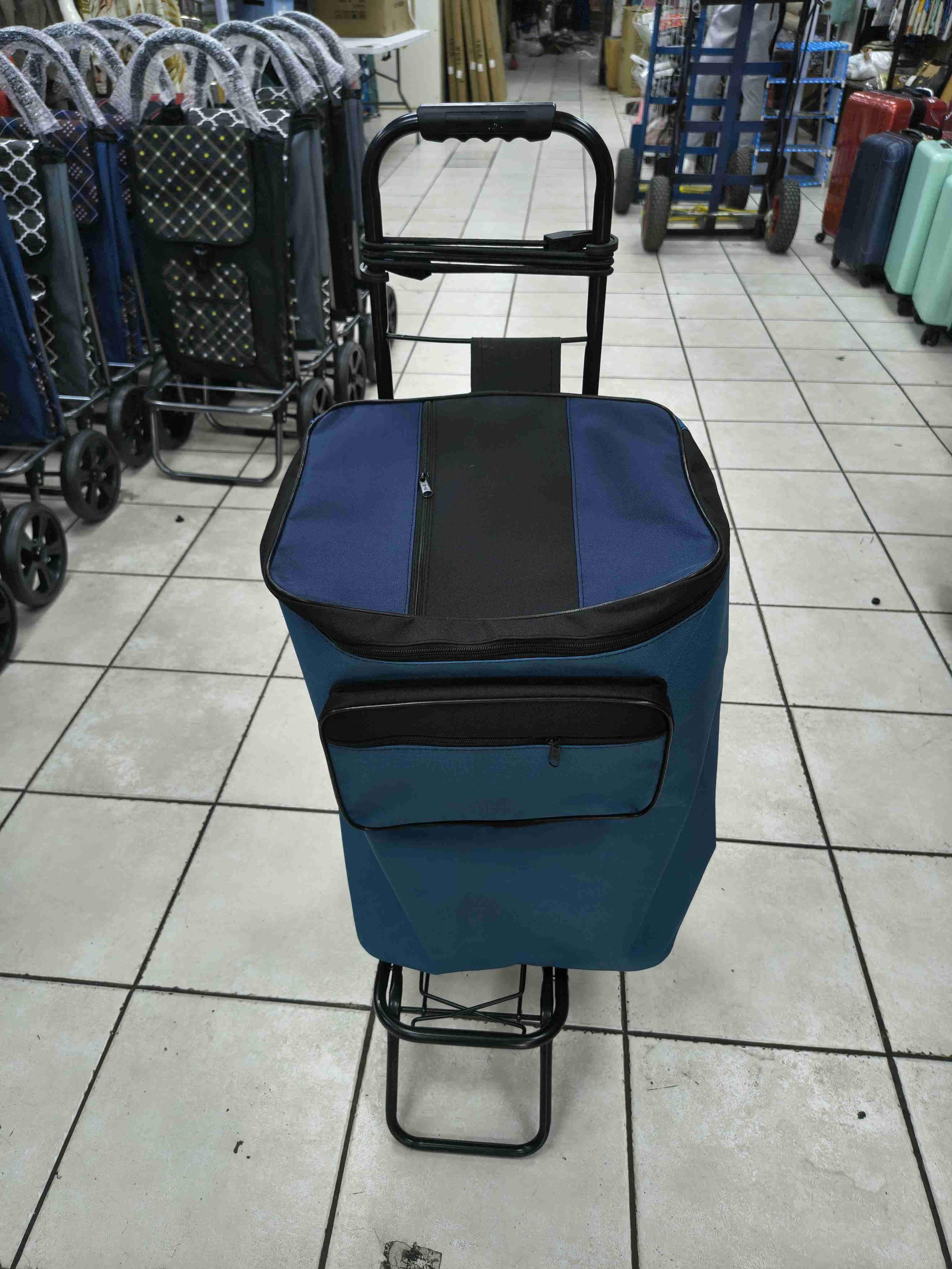 Carrito de compras o feria plegable azul - miniatura 1