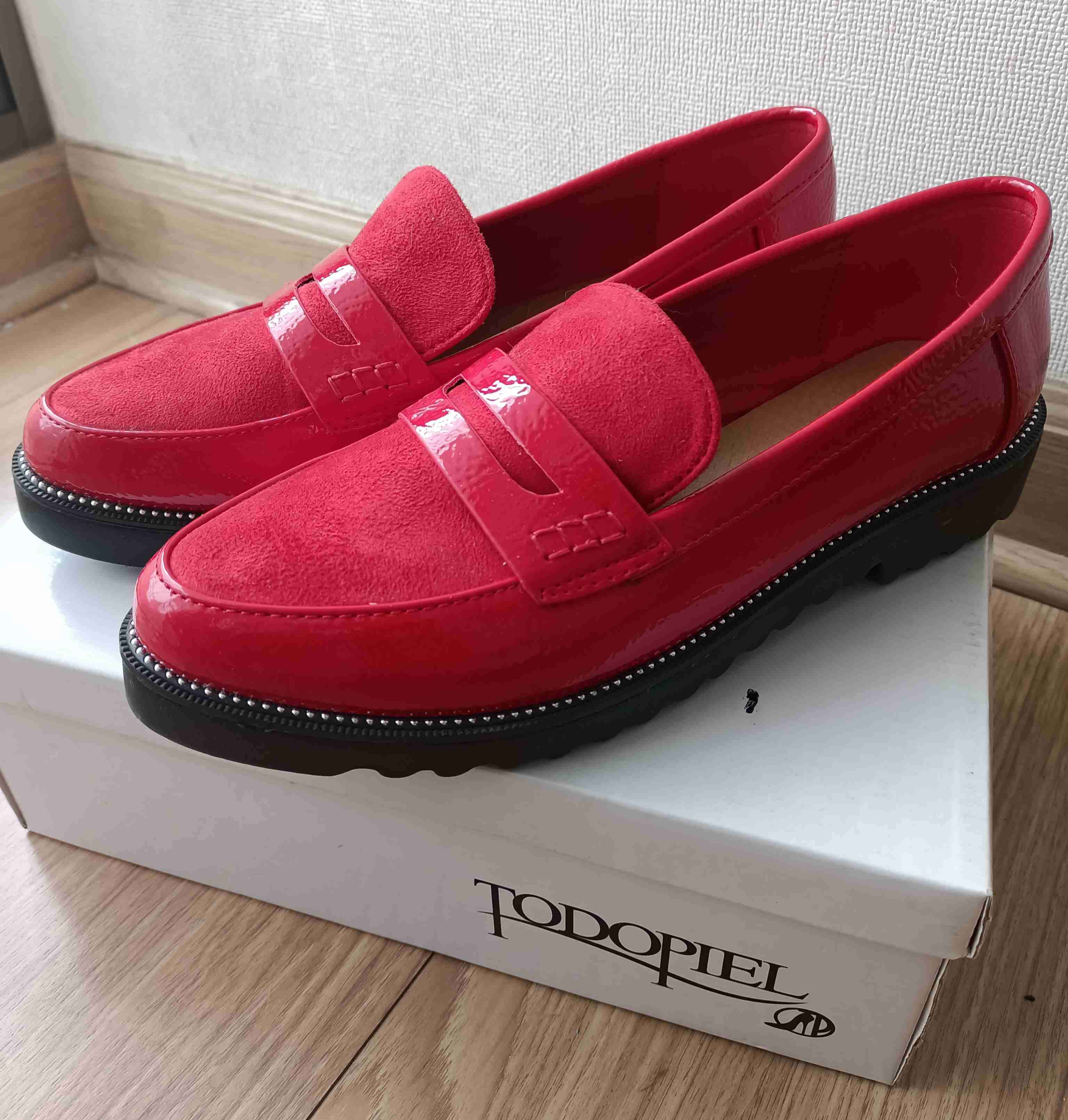 Zapatos mocasines rojos Todopiel - miniatura 1