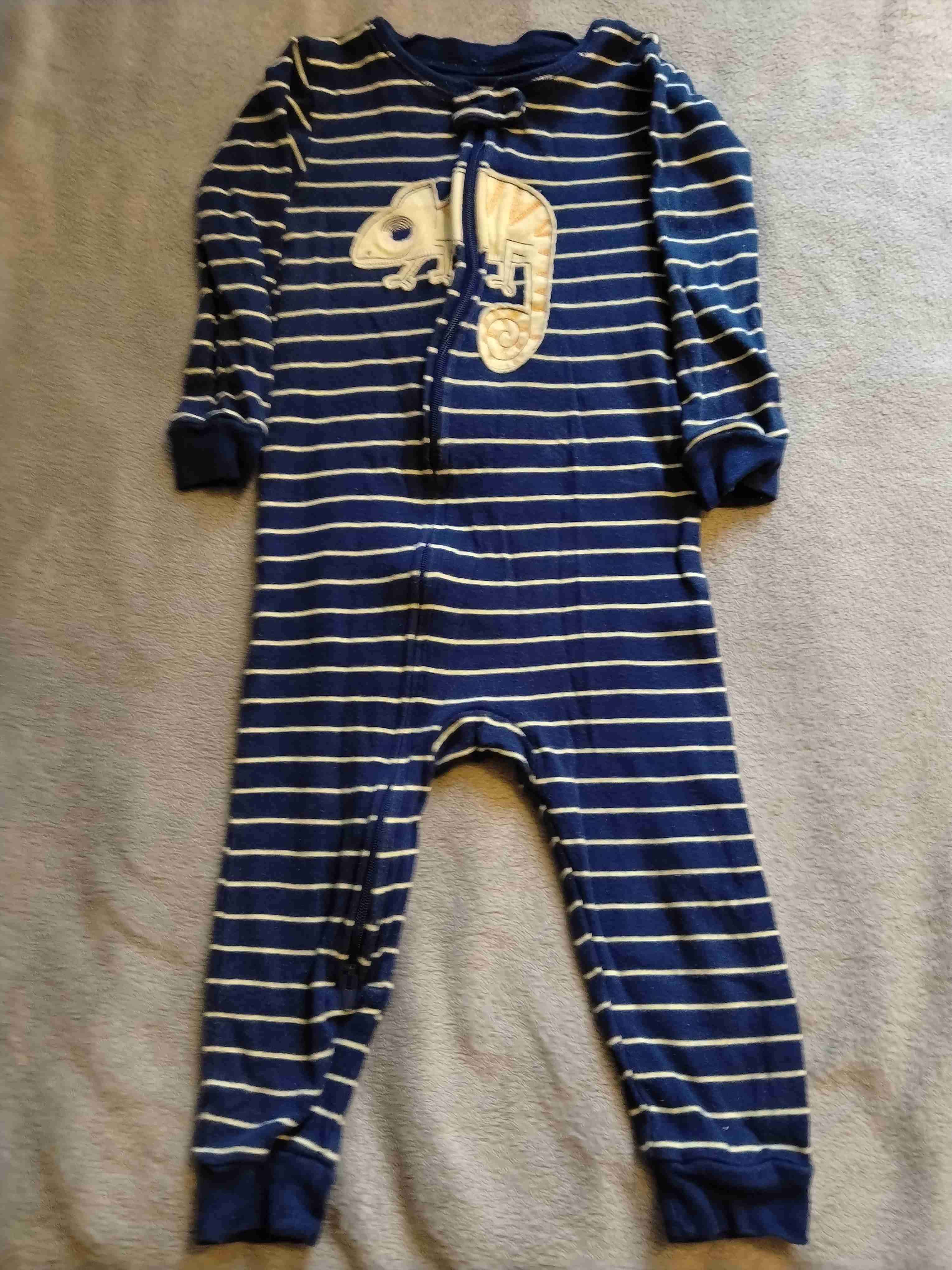 Pijama  rayado azul bebé - miniatura 1
