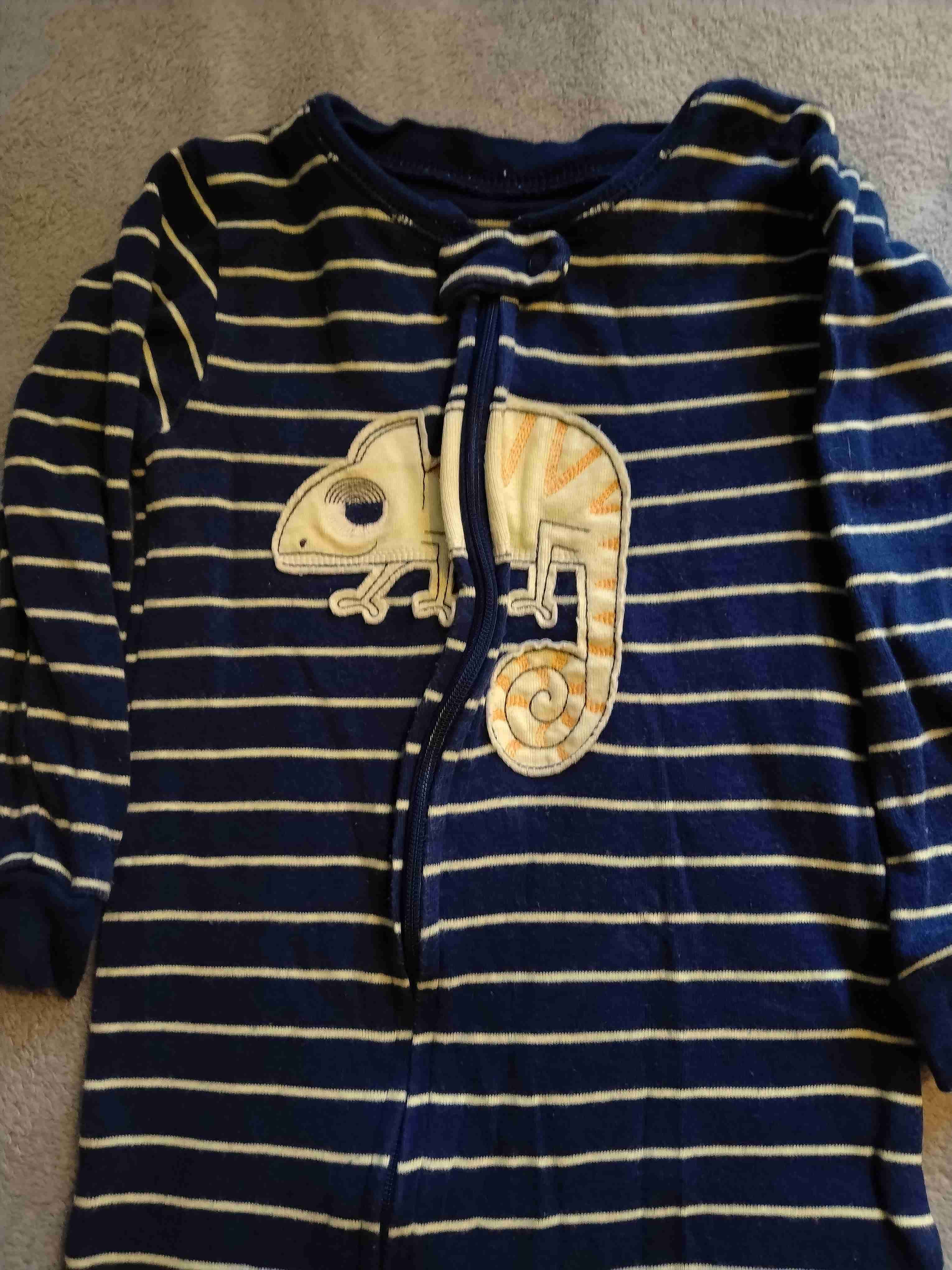 Pijama  rayado azul bebé - miniatura 2