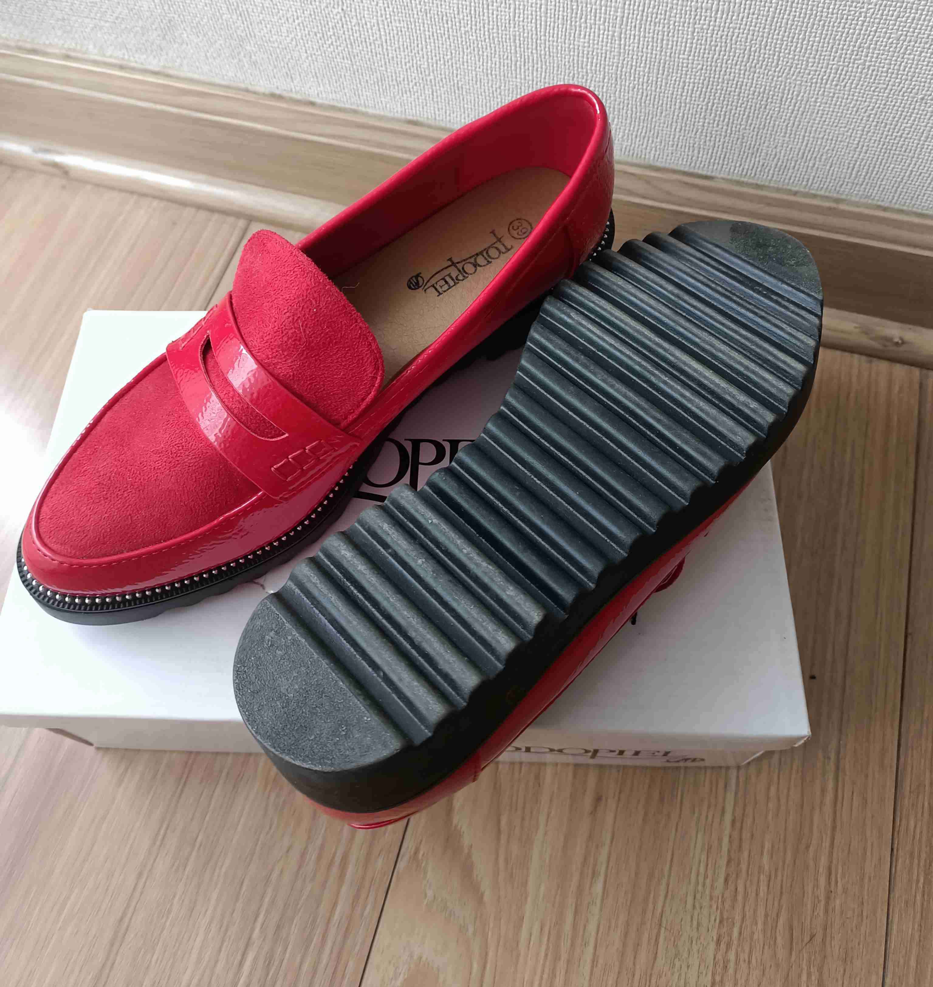 Zapatos mocasines rojos Todopiel - miniatura 3