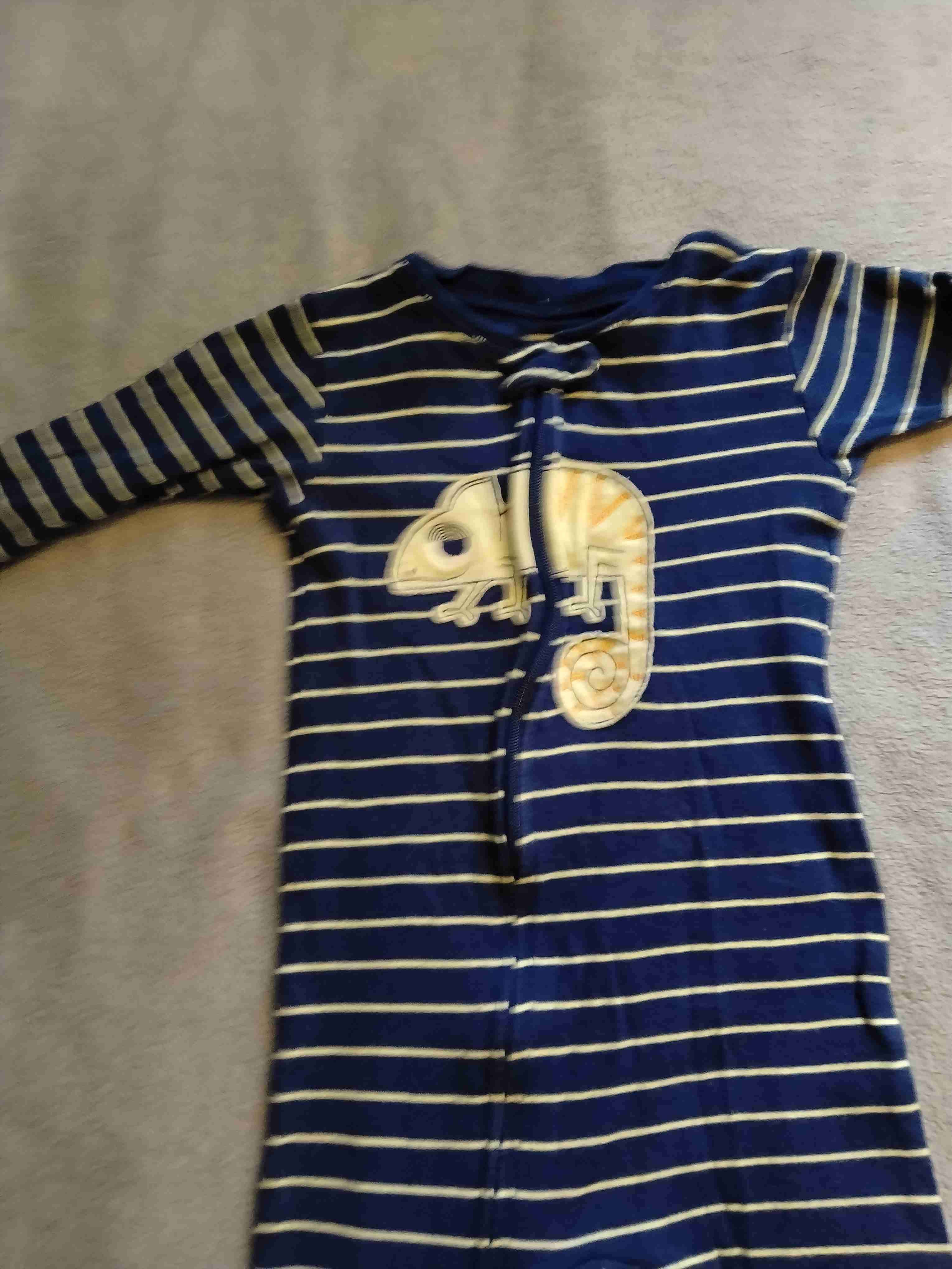 Pijama  rayado azul bebé - miniatura 4