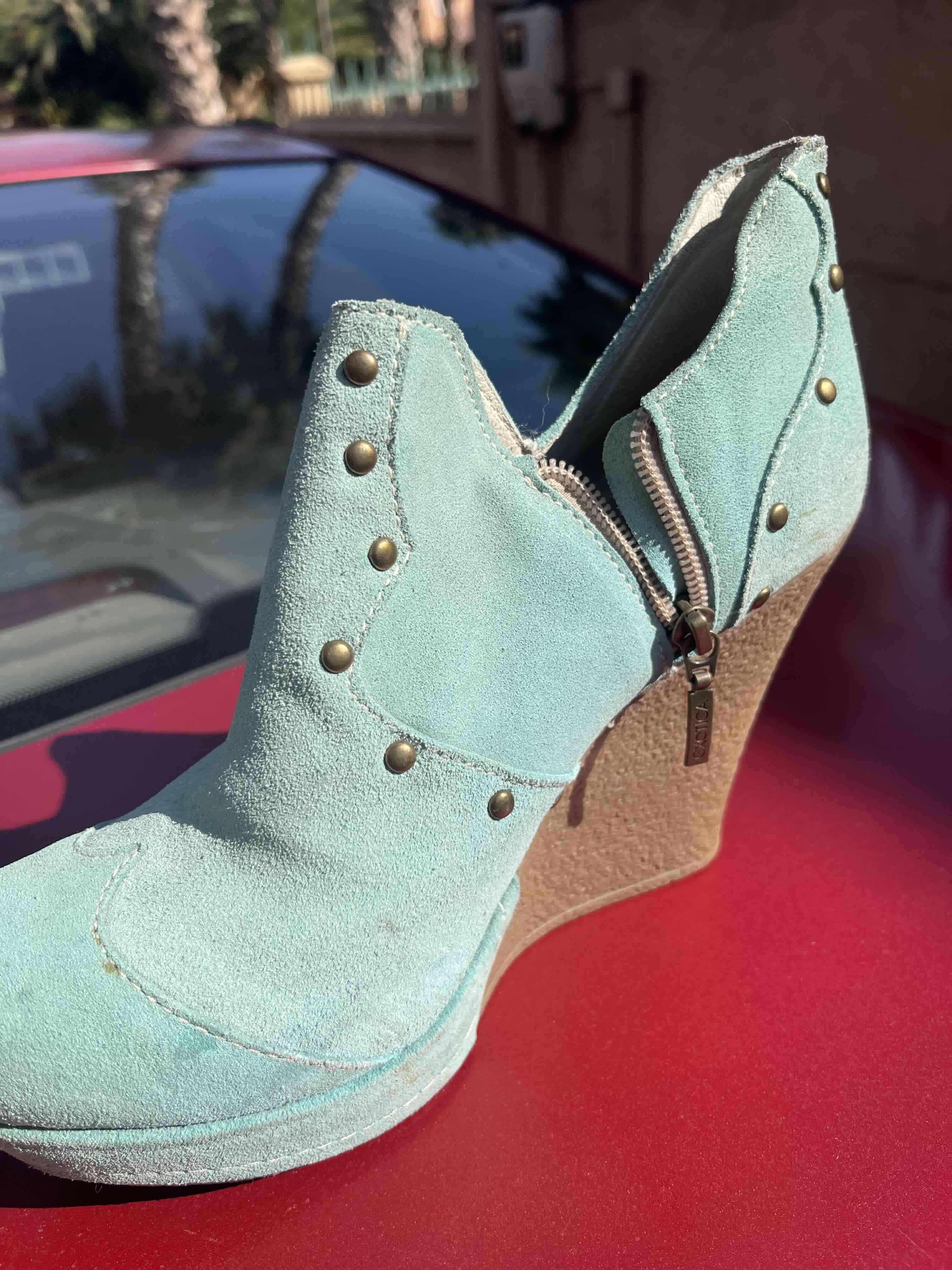 Botines plataforma turquesa - miniatura 1
