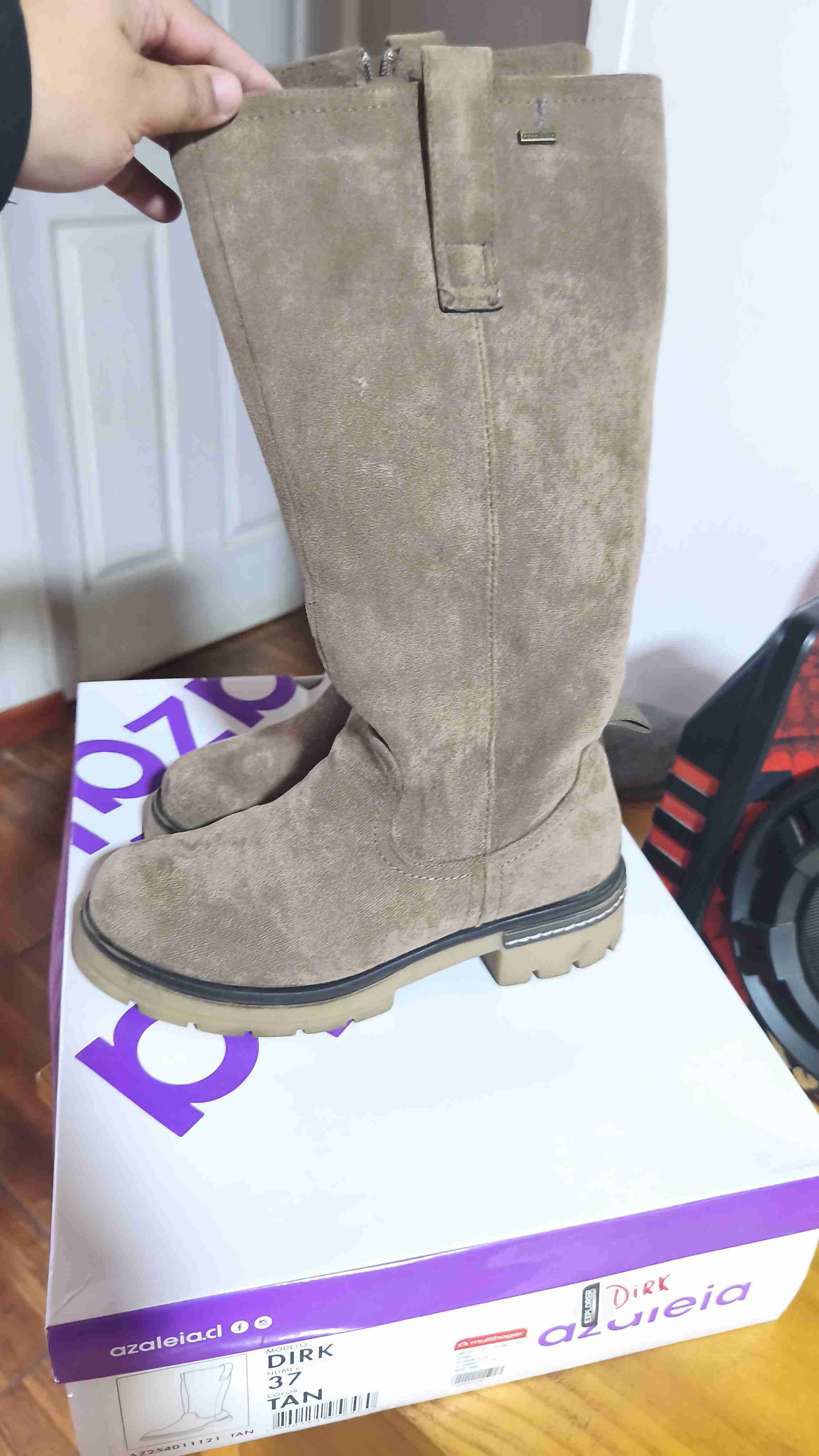 Botas altas Azaleia beige - miniatura 1