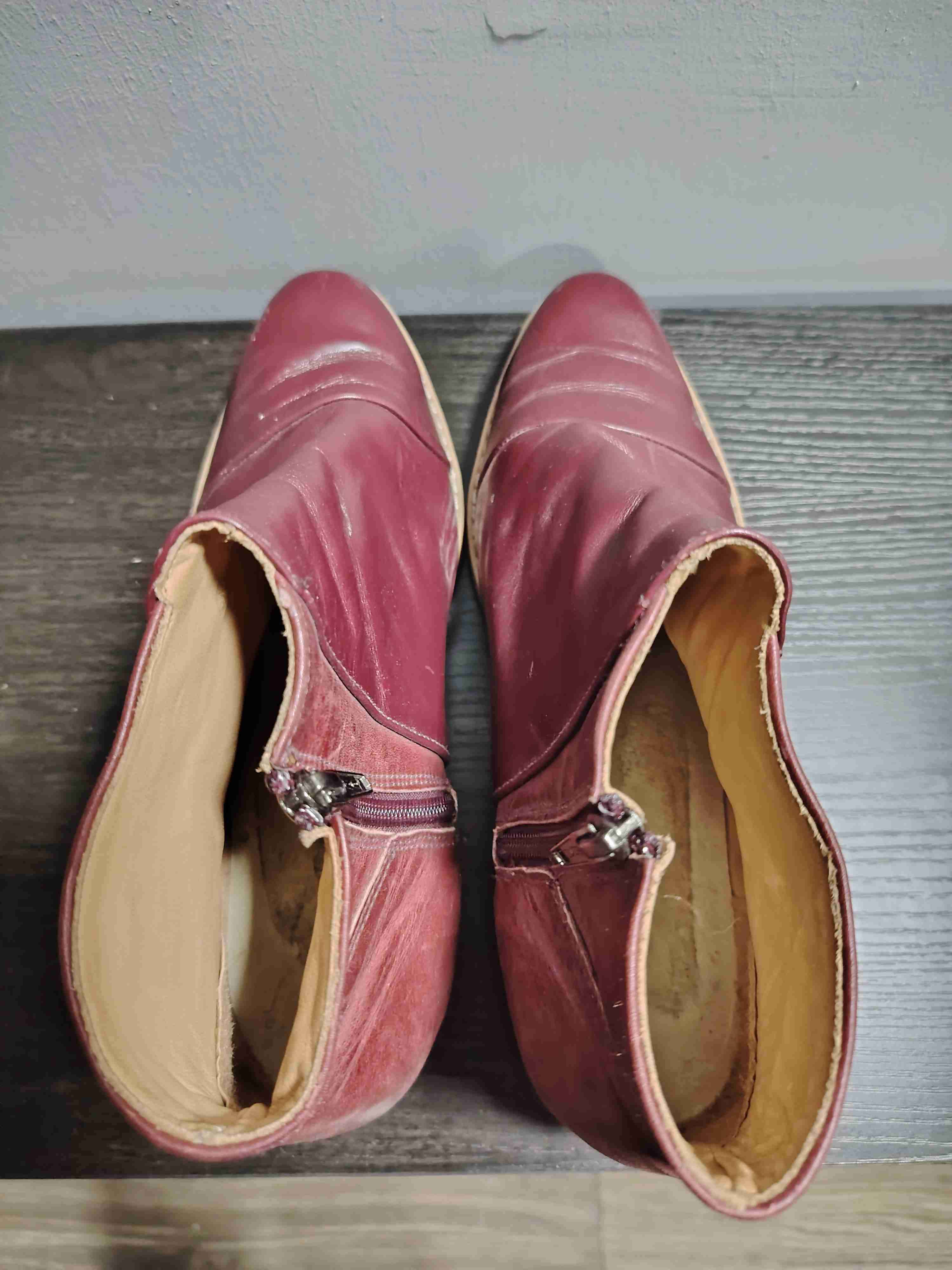 Botines de cuero burdeos - miniatura 4
