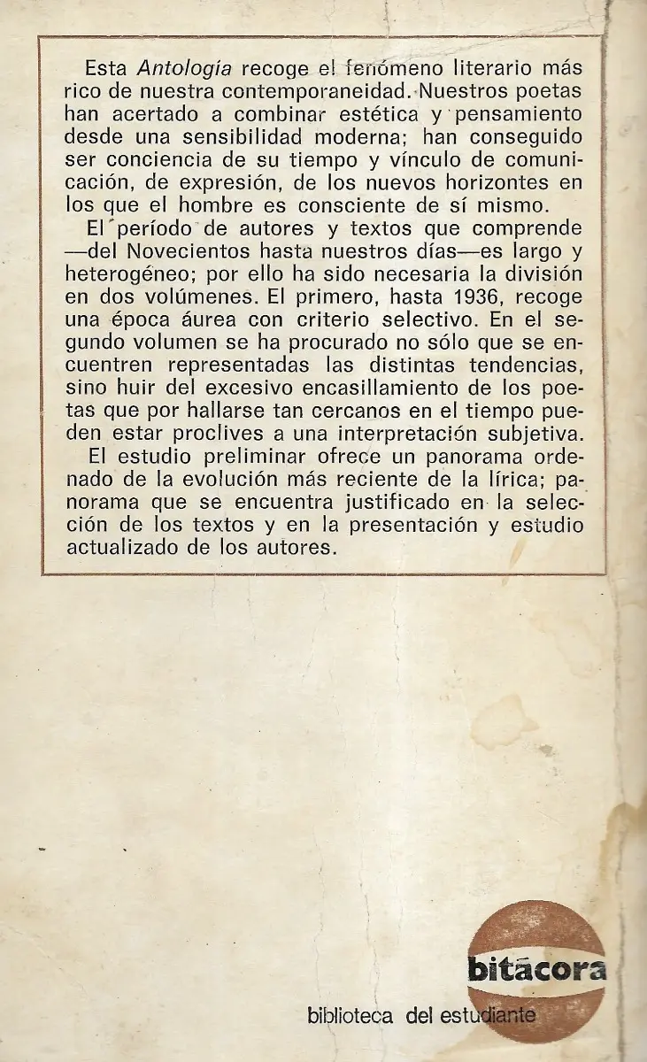 Antología Poetas Españoles Contemporáneo 1936 1970 - miniatura 2