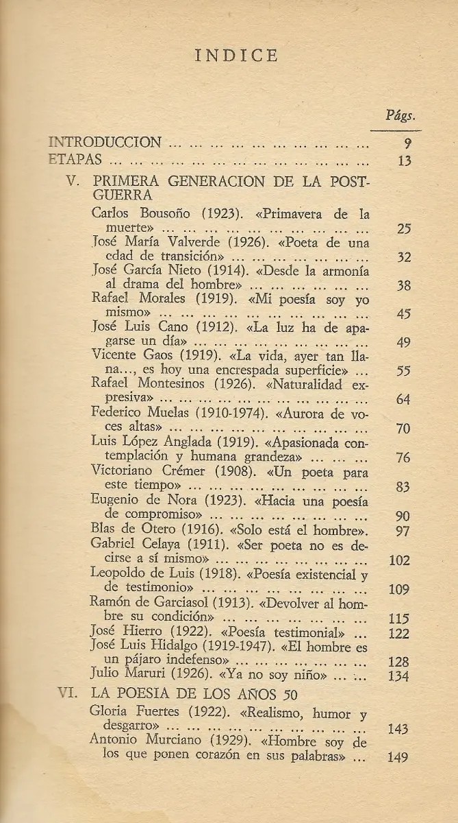 Antología Poetas Españoles Contemporáneo 1936 1970 - miniatura 3