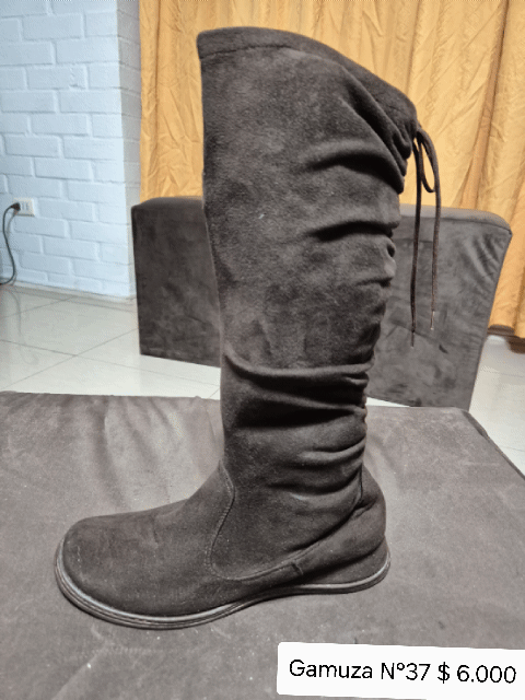 Botas cafe de gamuza N° 37 - miniatura 4