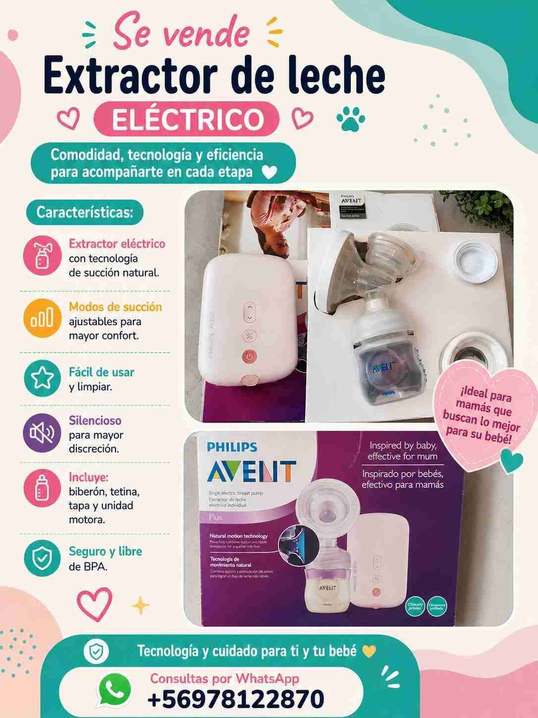 Extractor de leche eléctrico Avent