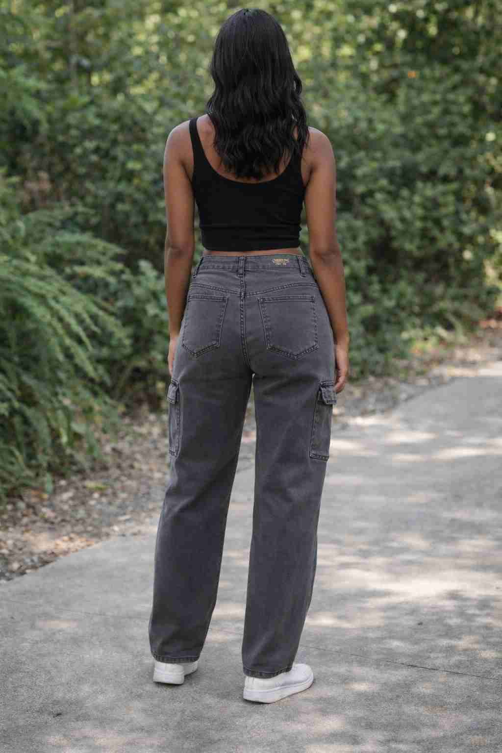 Pantalones cargo gris oscuro Christine c'est toi - miniatura 4