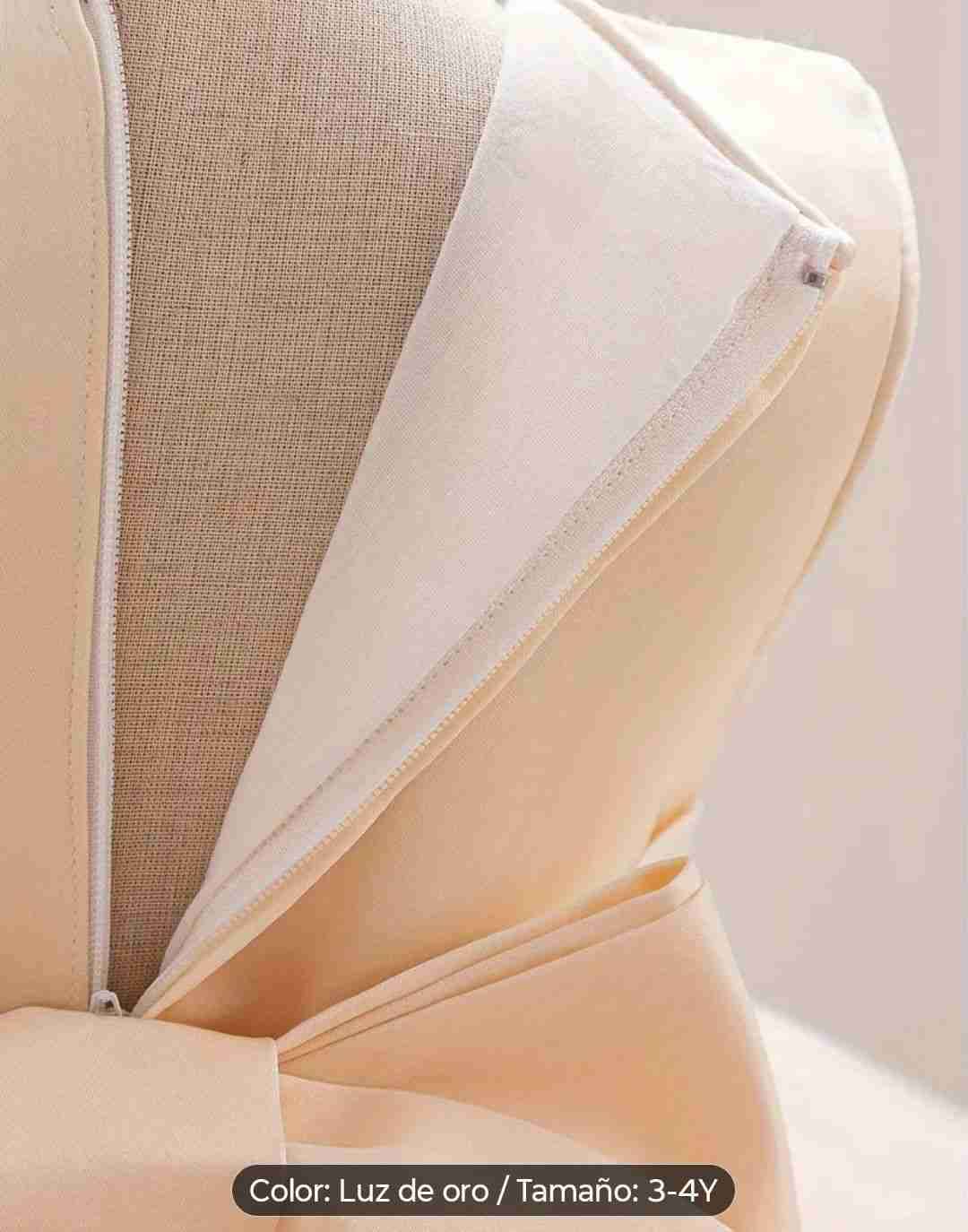 Vestido de fiesta infantil beige Talla 3-4 - miniatura 4