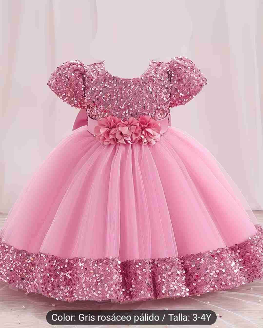 Vestido de fiesta rosa infantil Talla 3-4 años - miniatura 1