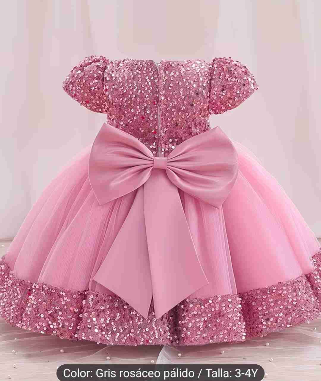 Vestido de fiesta rosa infantil Talla 3-4 años - miniatura 2