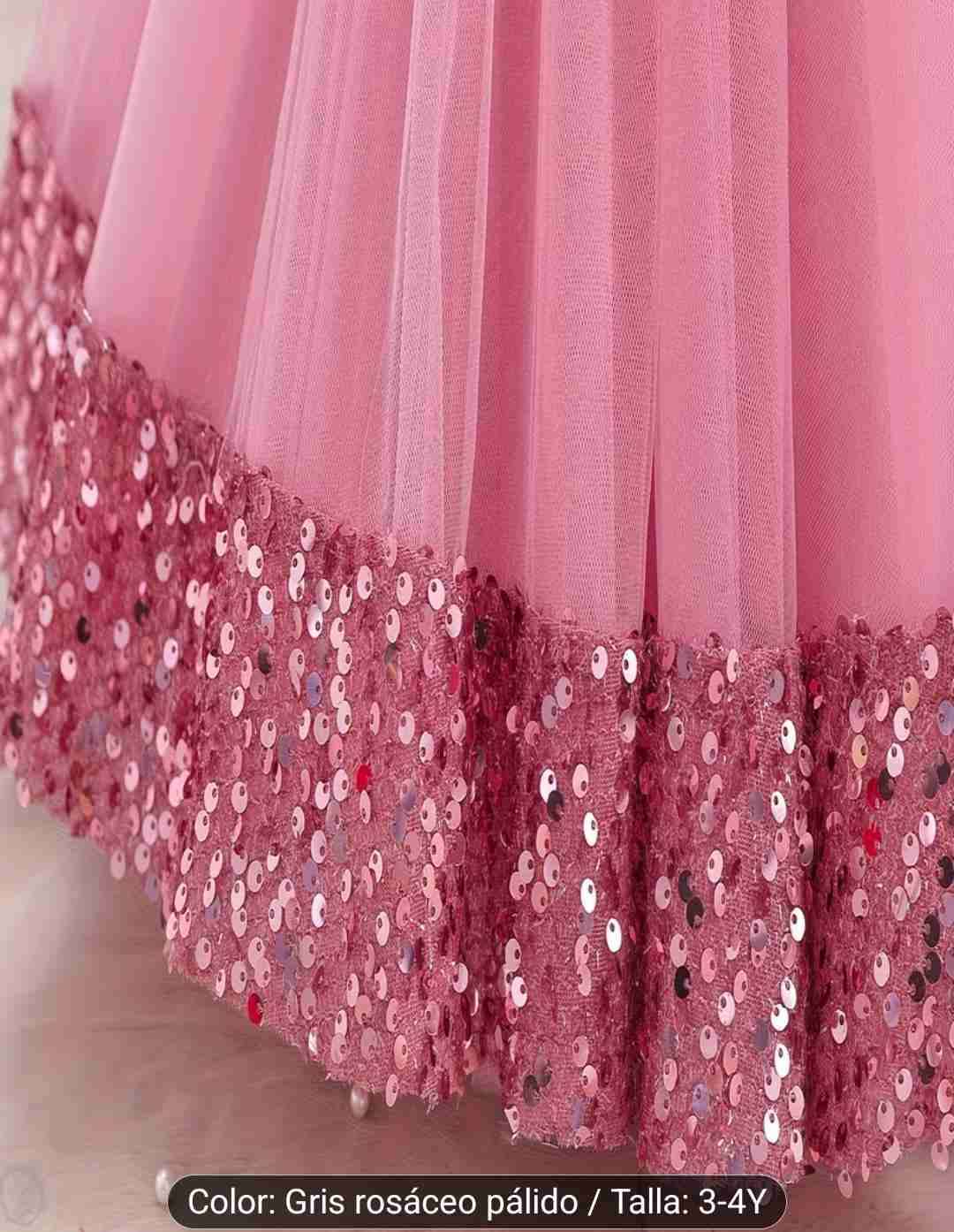 Vestido de fiesta rosa infantil Talla 3-4 años - miniatura 5