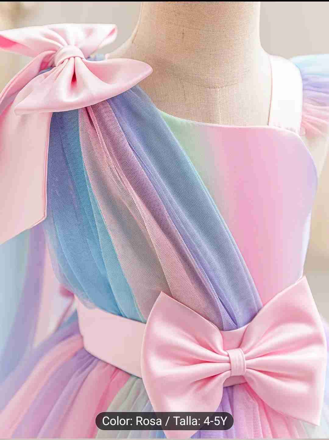 Vestido de princesa rosa multicolor - miniatura 2