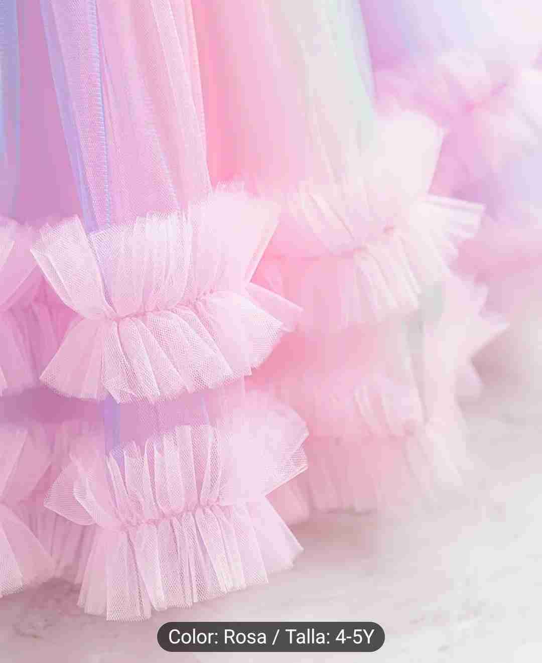Vestido de princesa rosa multicolor - miniatura 5
