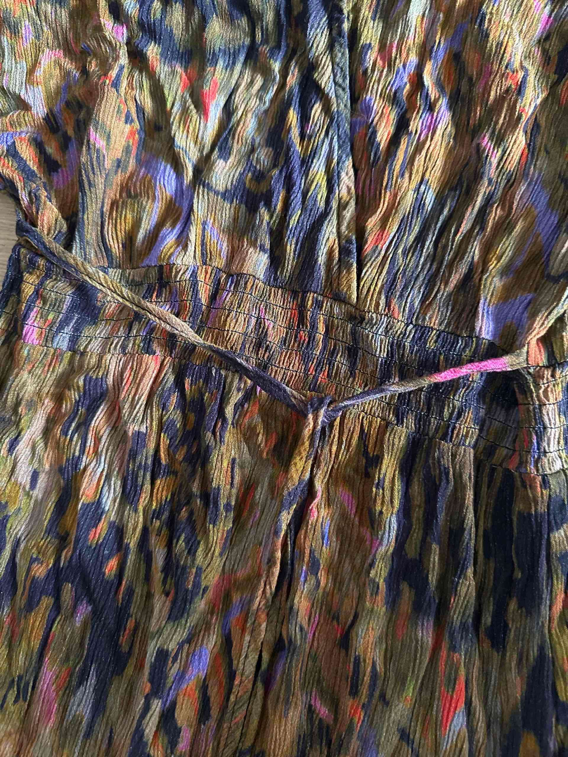 Vestido manga corta largo estampado colorido - miniatura 2