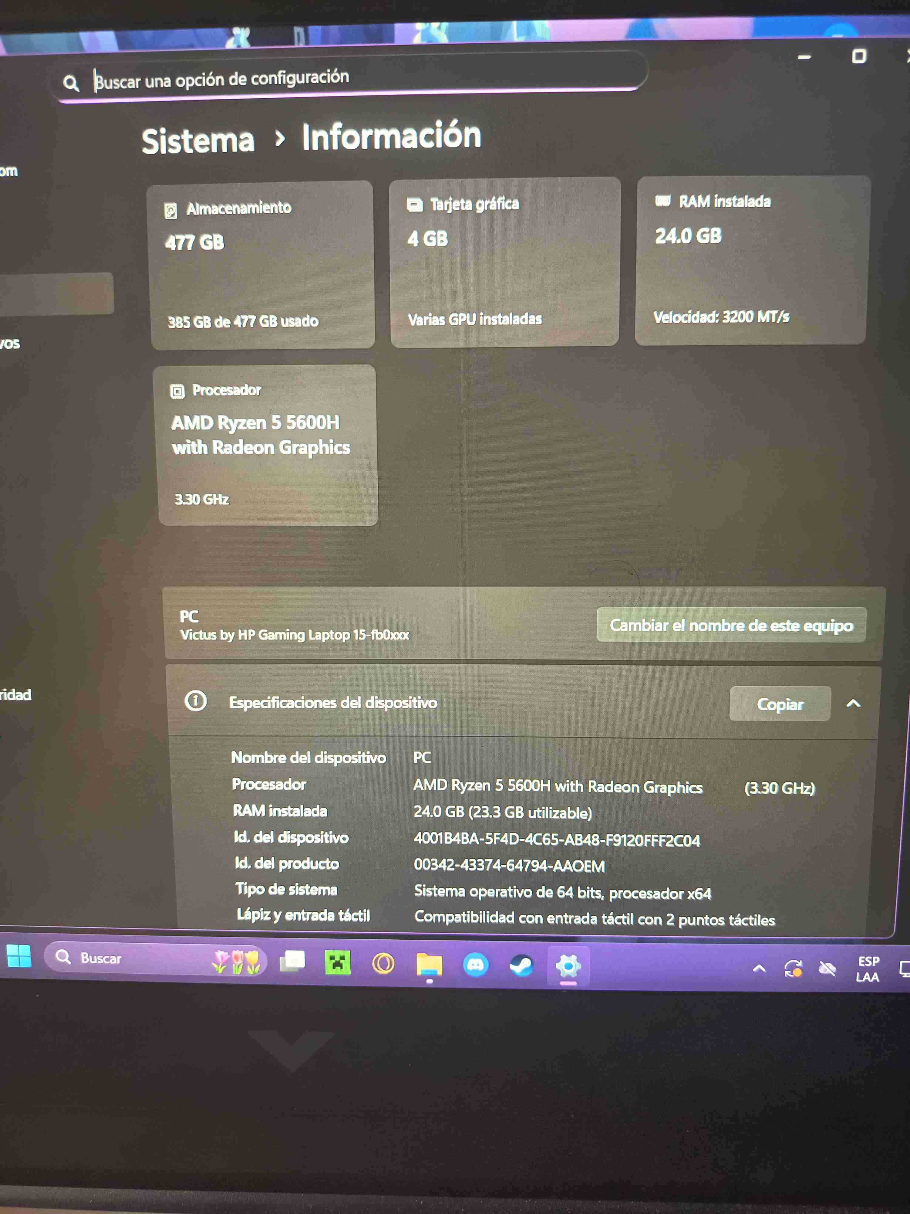 Laptop HP Victus Gamer 16 pulgadas - miniatura 2