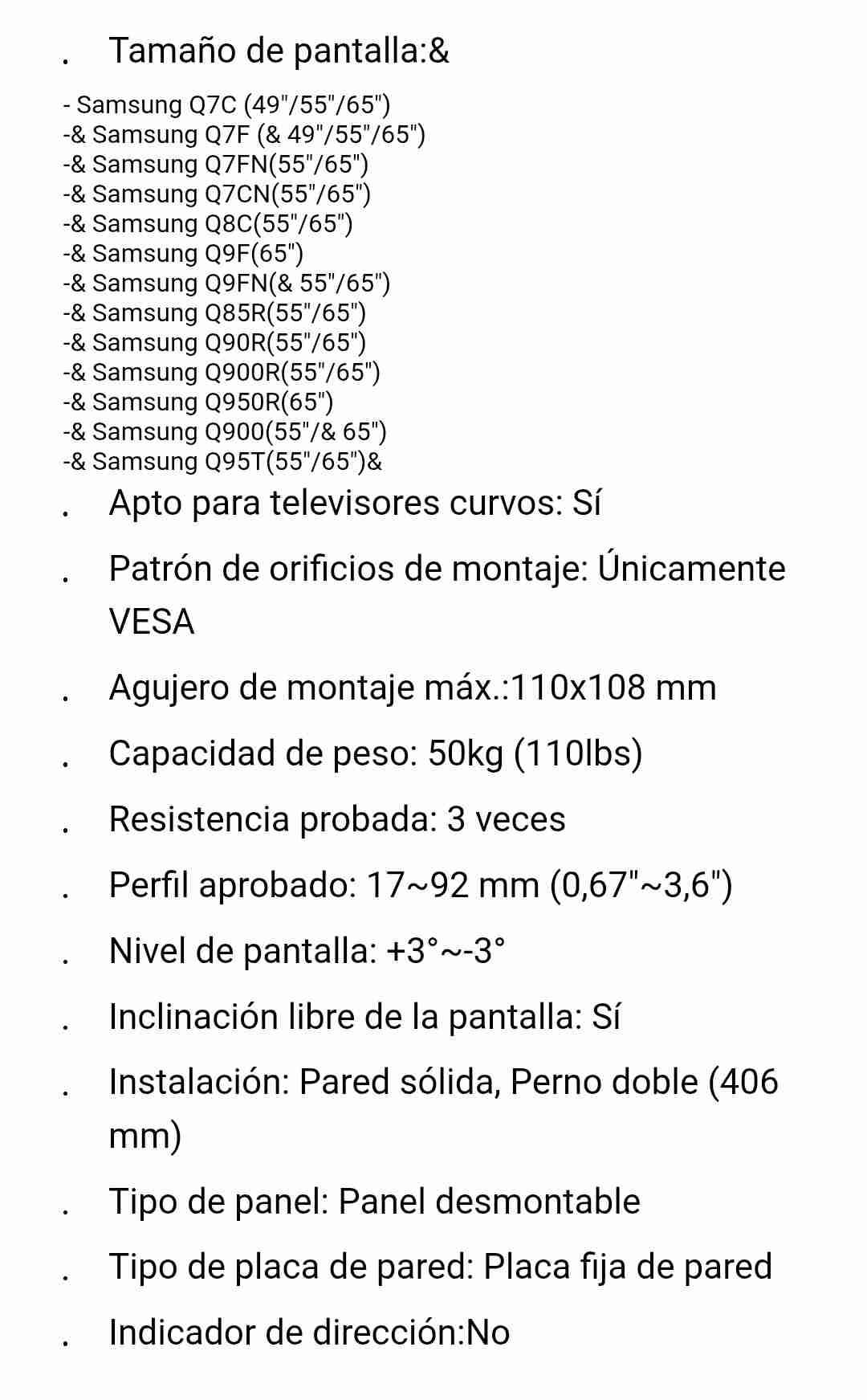 Soporte inclinable para TV QLED 49-65" - miniatura 5