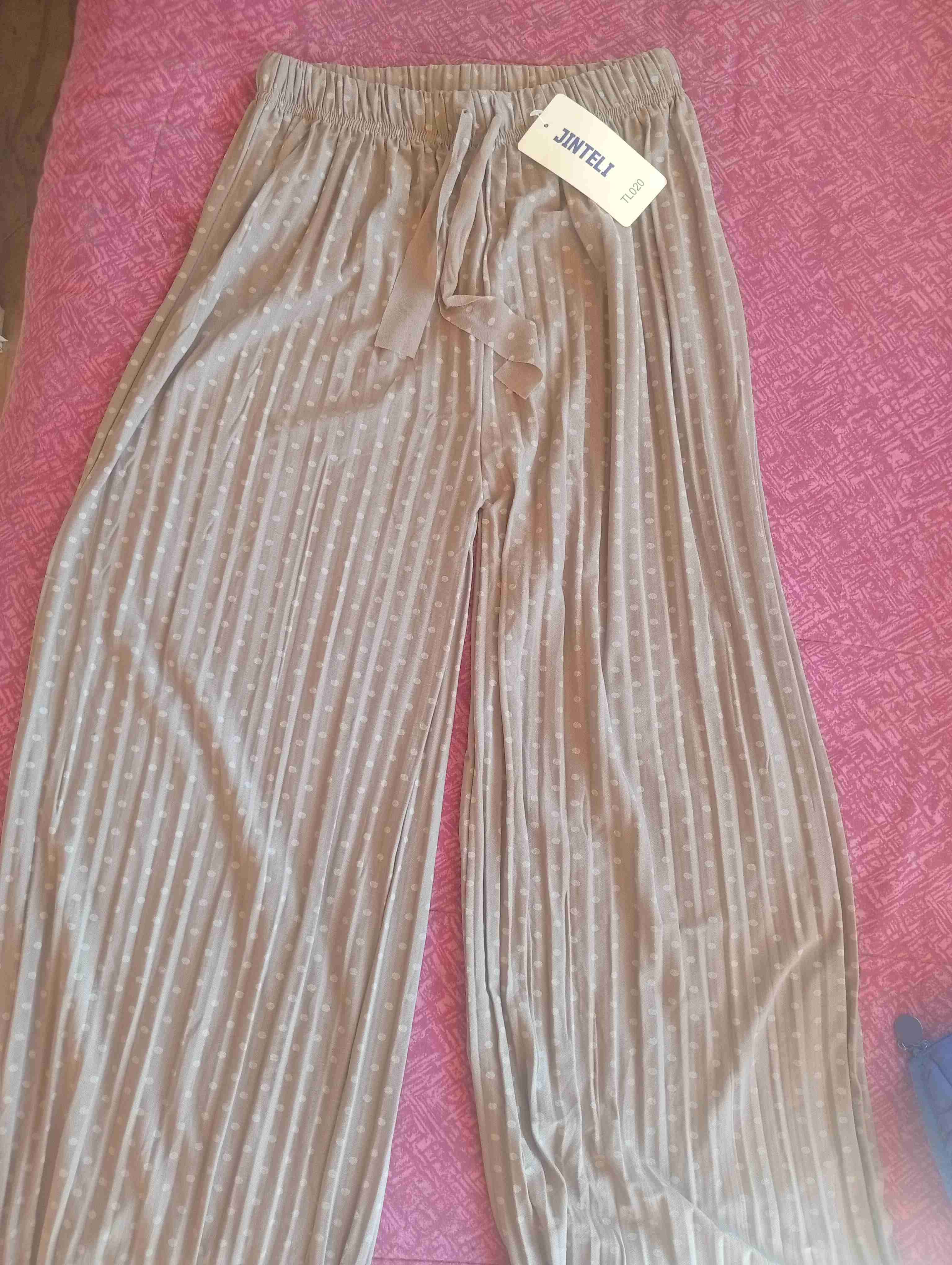 Pantalón beige con puntos - miniatura 1