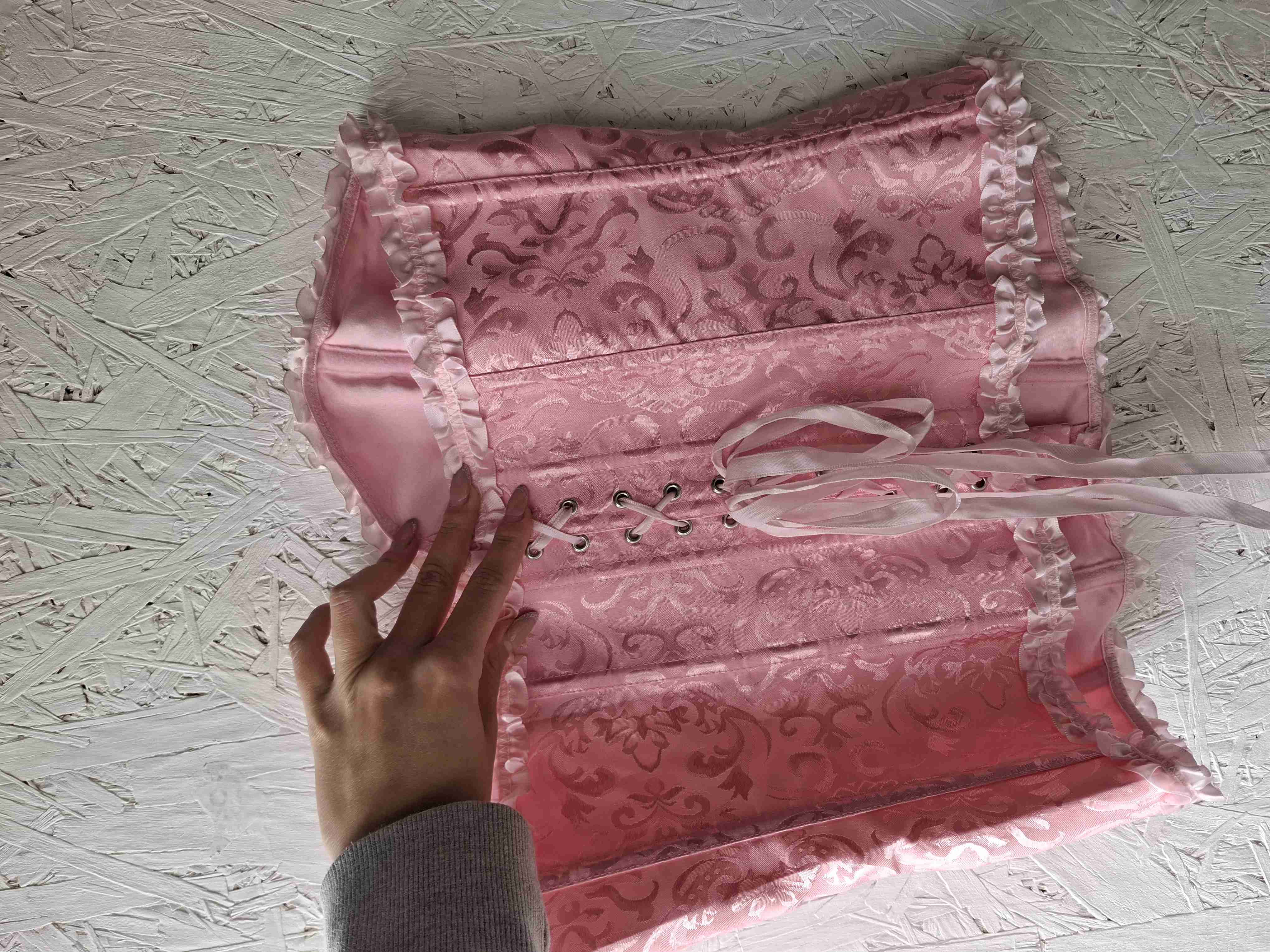 Corset rosa con encaje - miniatura 2