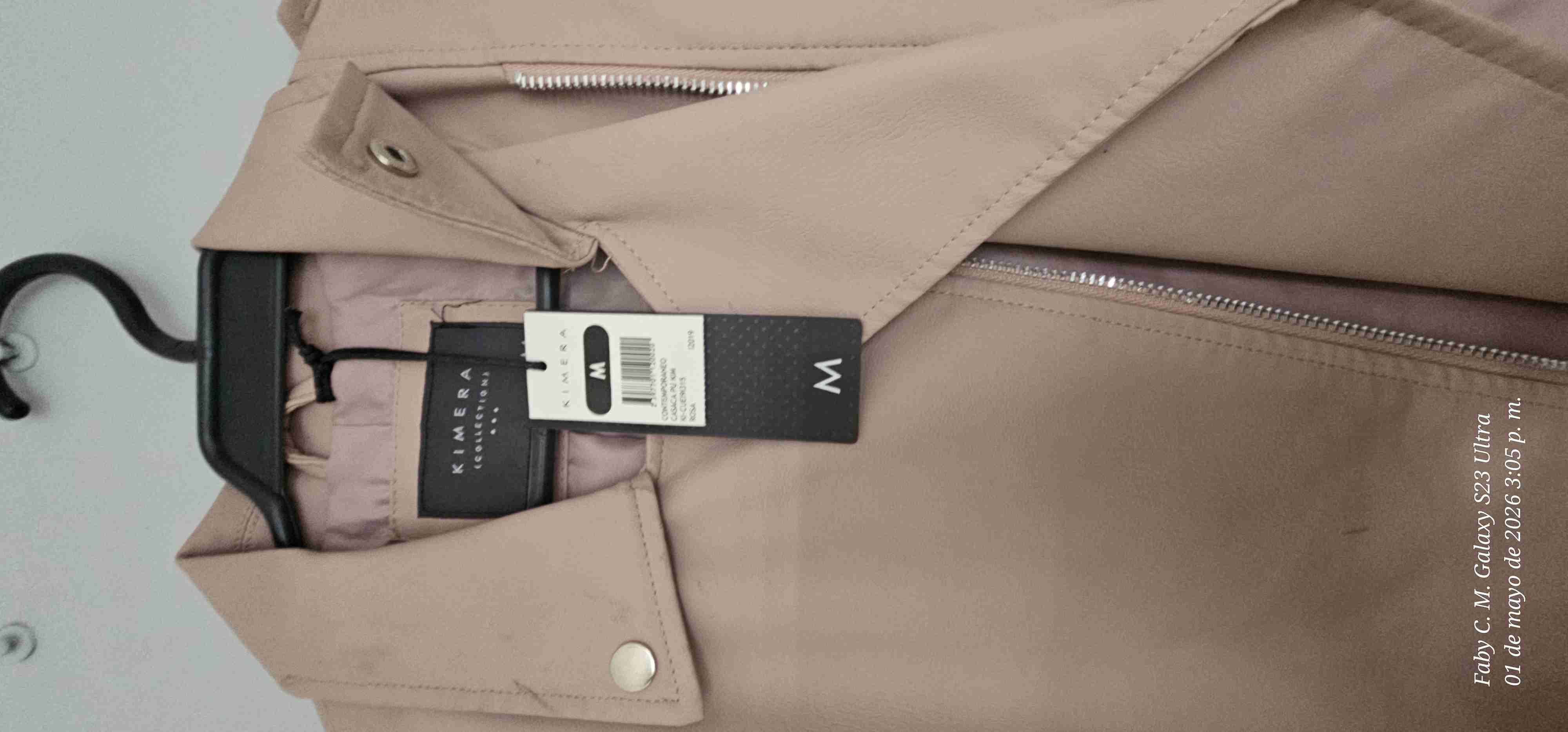 Chaqueta beige con cremalleras - miniatura 2